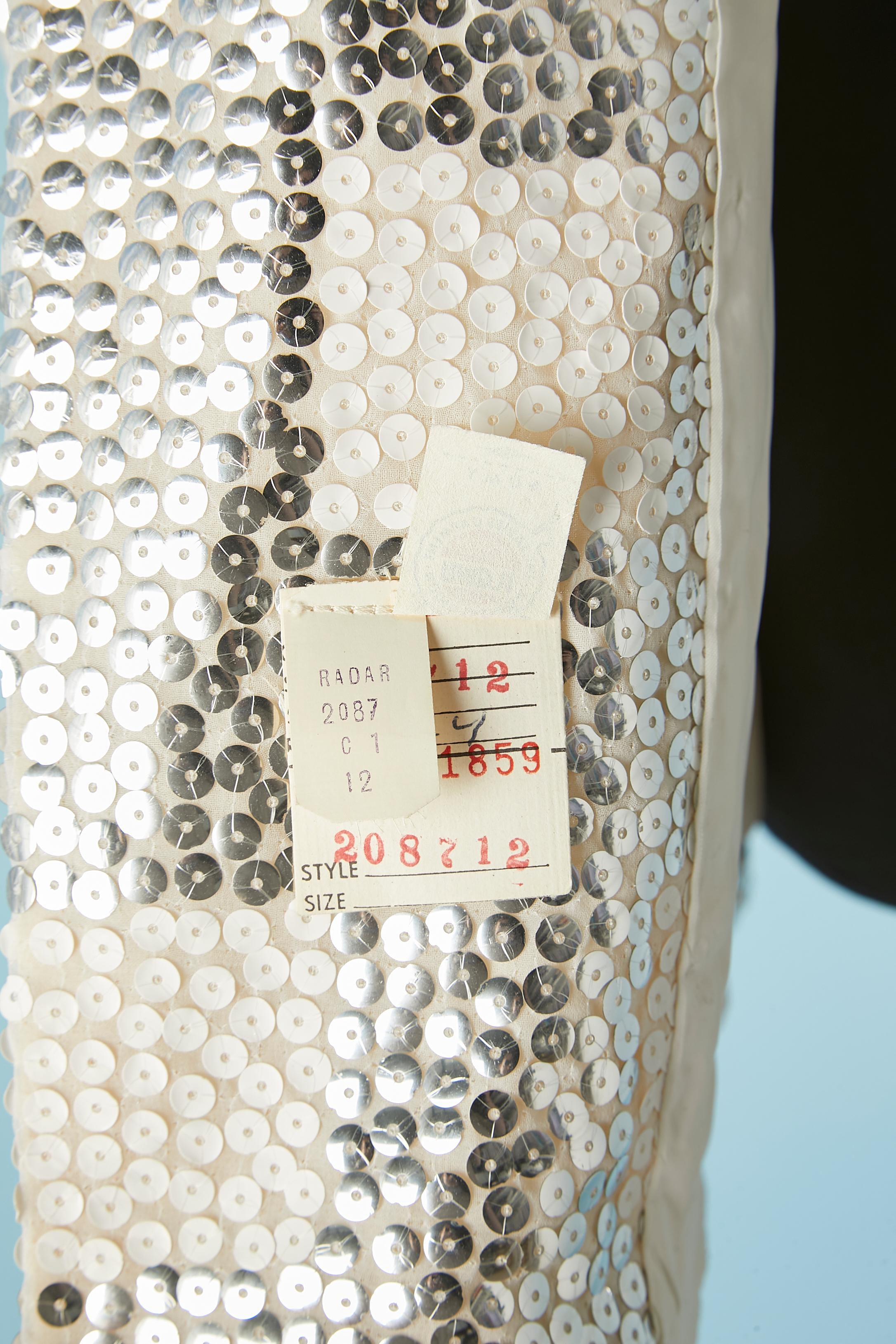 Giacca da sera con paillettes bianche e argento Joan Leslie by Kasper in vendita 1