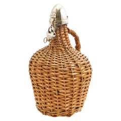 Silver and Wicker Locking Decanter, Birmingham, 1899