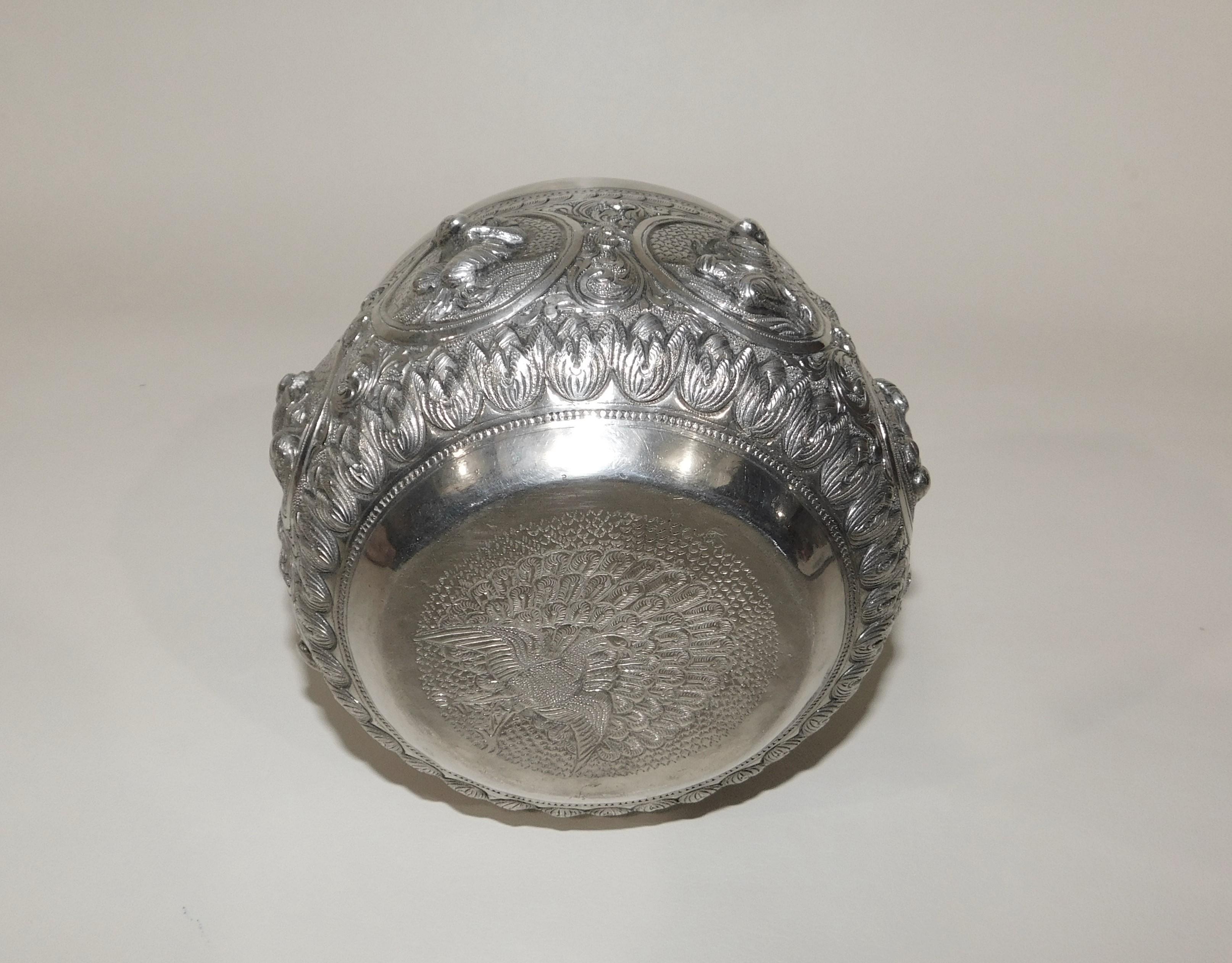 Silver Anglo-Indian Bowl with Eight Figures For Sale 3