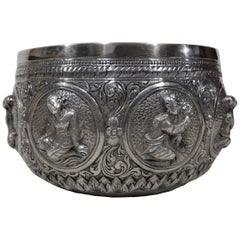 Silver Anglo-Indian Bowl with Eight Figures