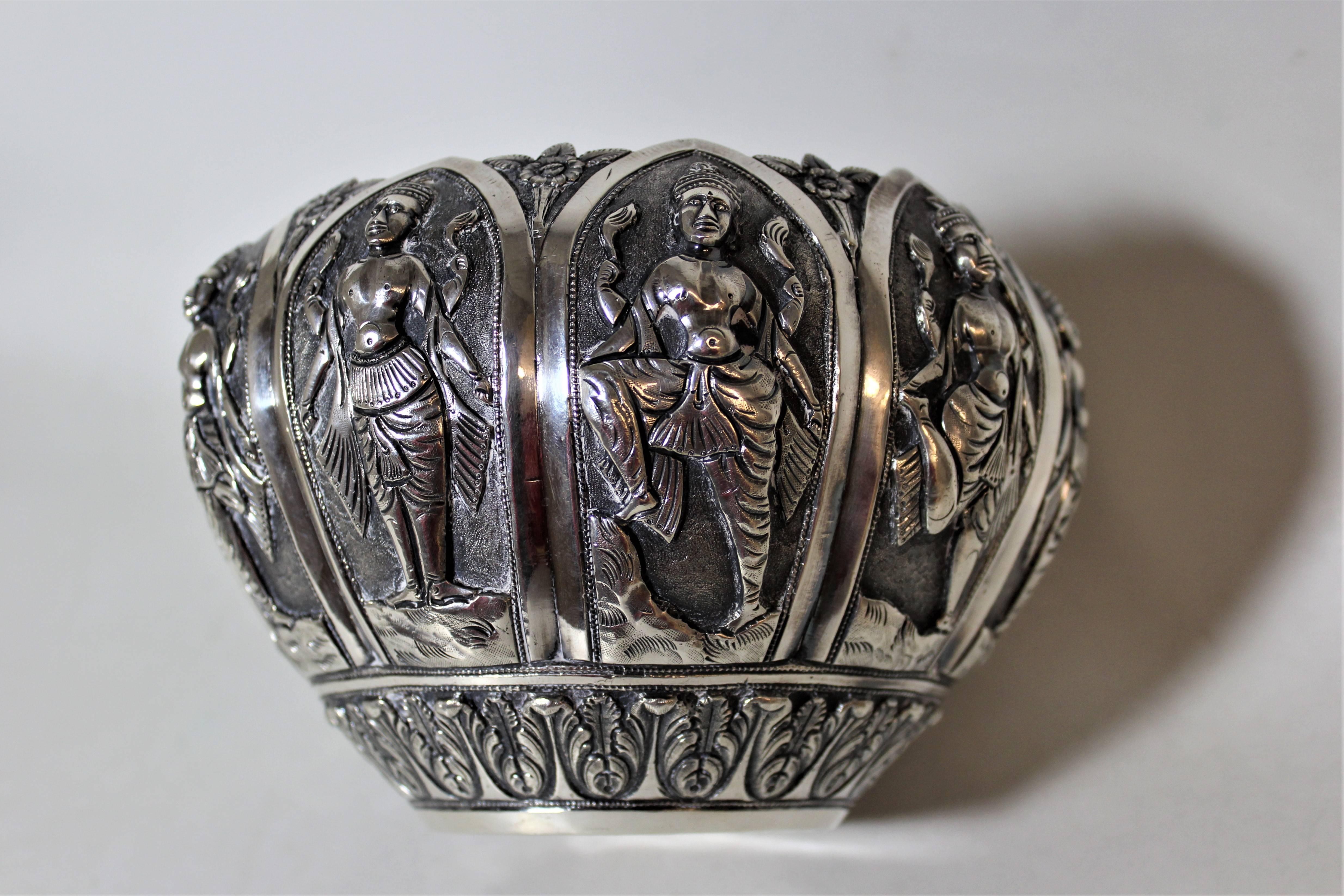 Silver Anglo-Indian Bowl with Figures For Sale 3