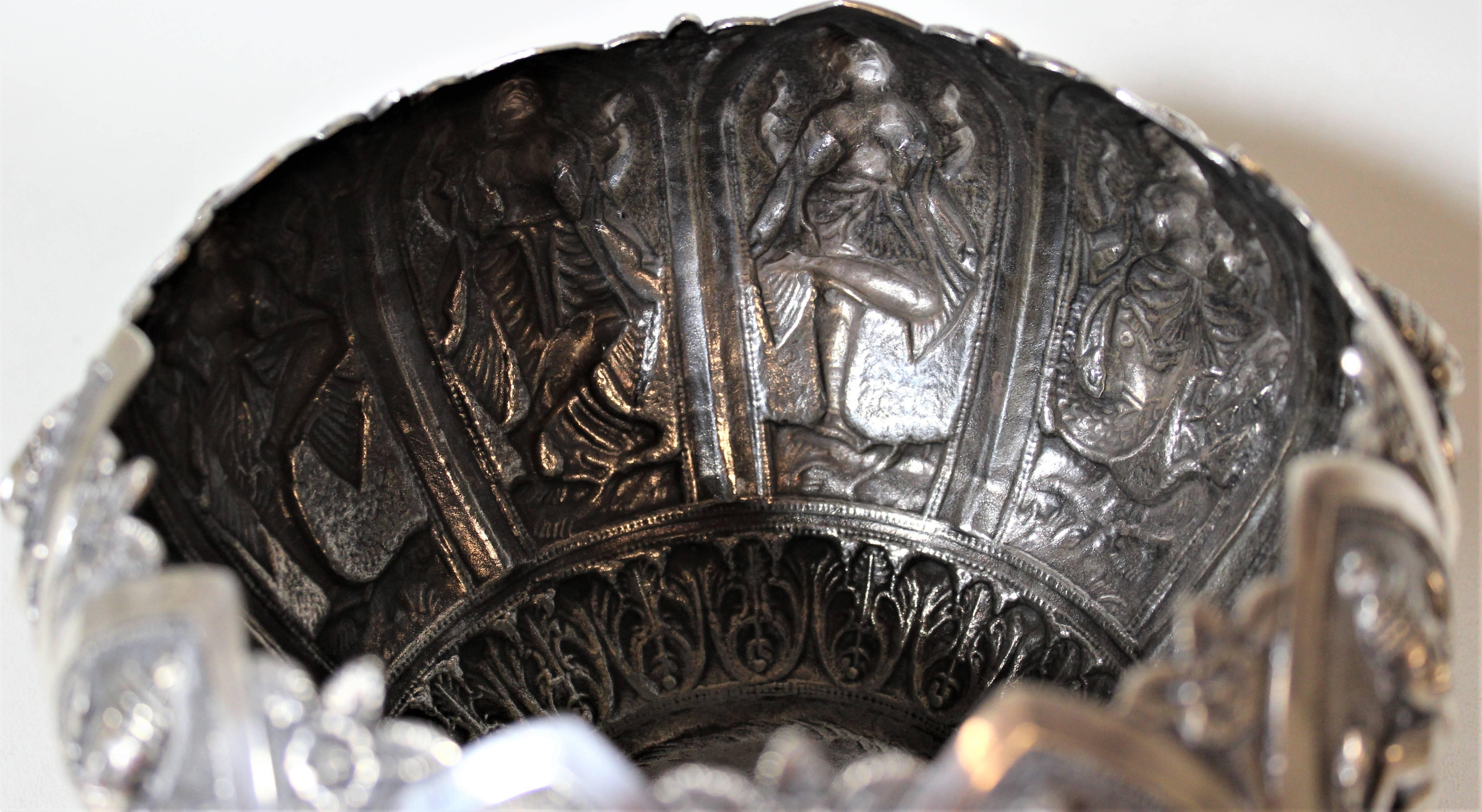 Silver Anglo-Indian Bowl with Figures For Sale 5