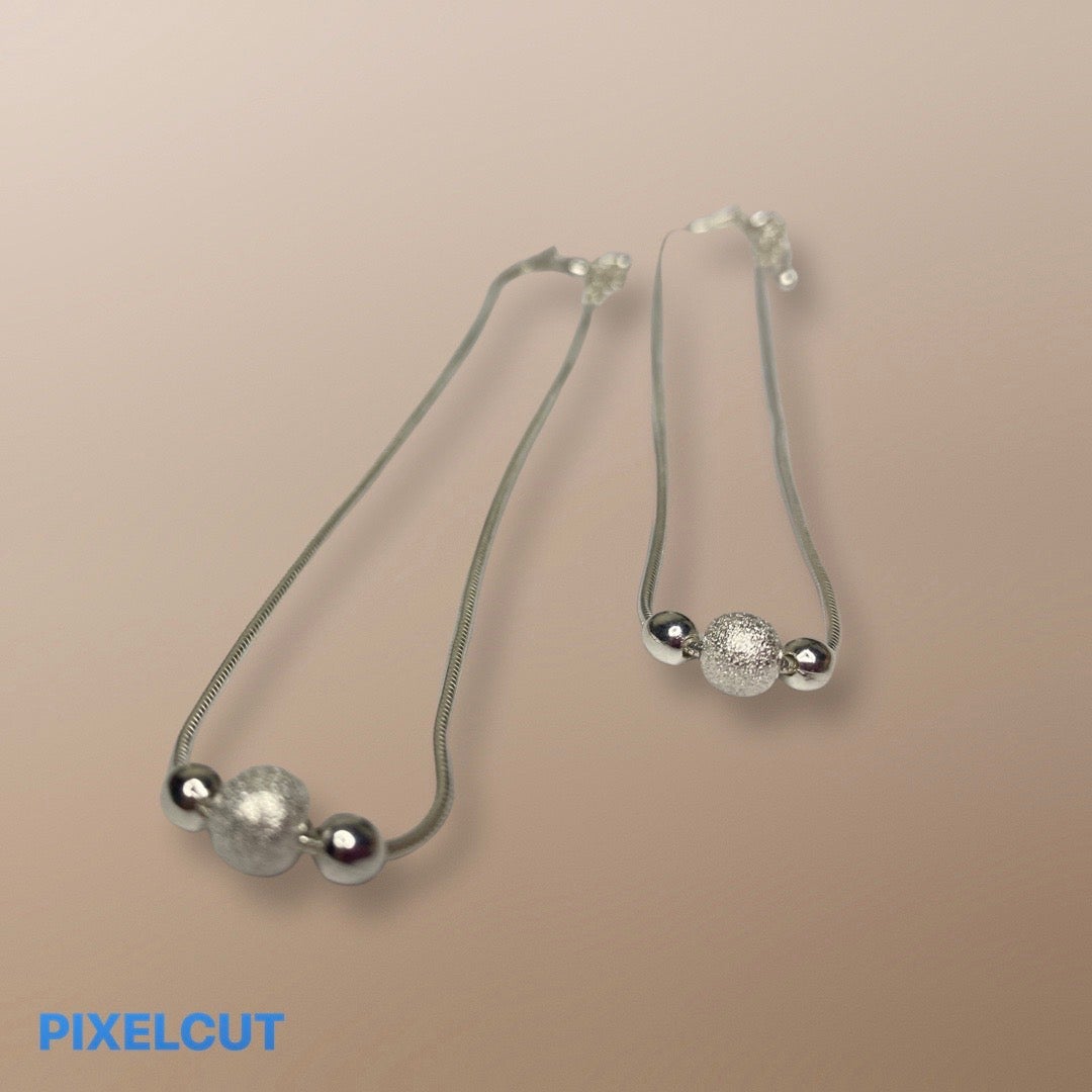 Anklets in silver  ,trendy ,classy ,with frosted ball 
