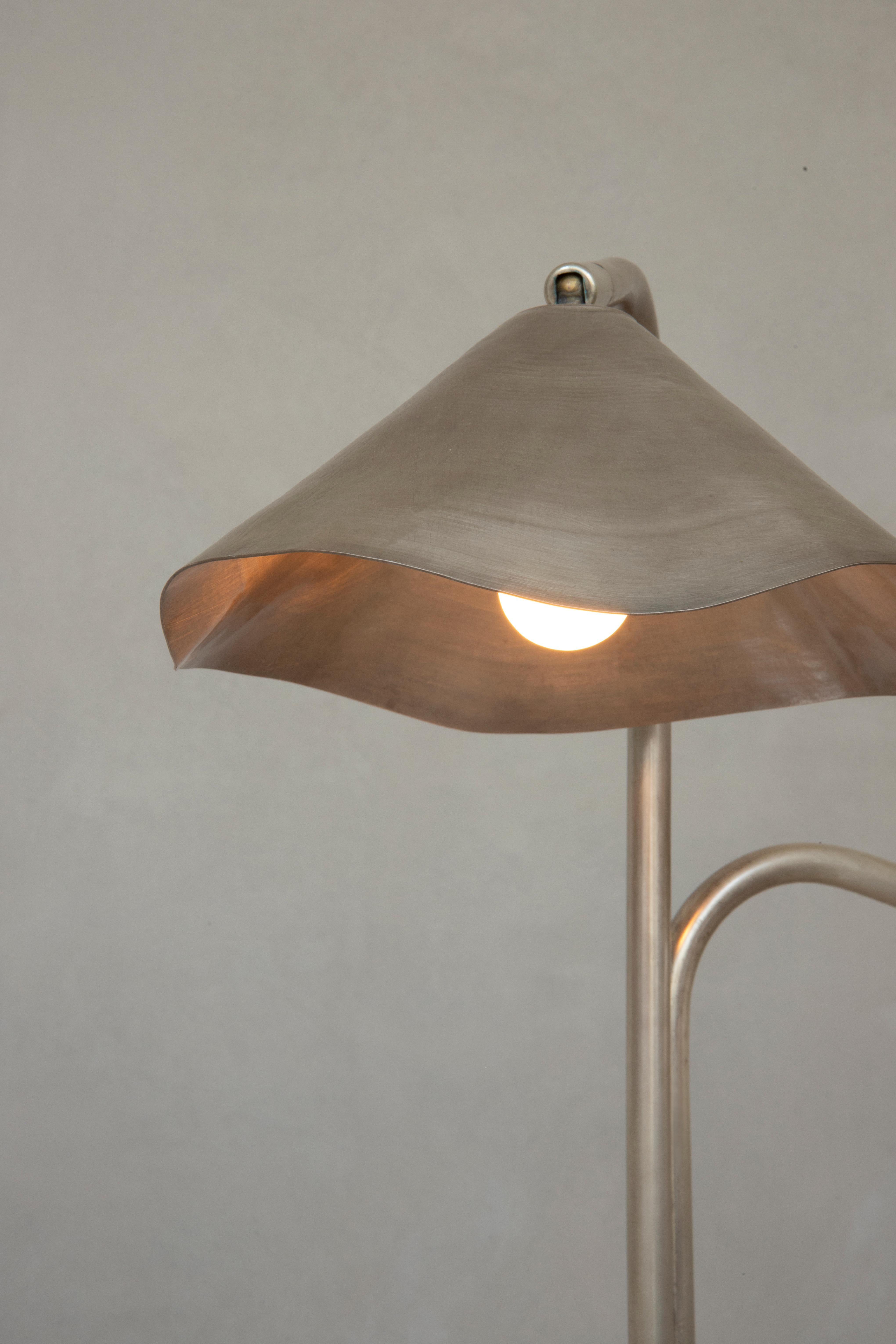 Copper Silver Antica I Floor Lamp by OHLA STUDIO For Sale