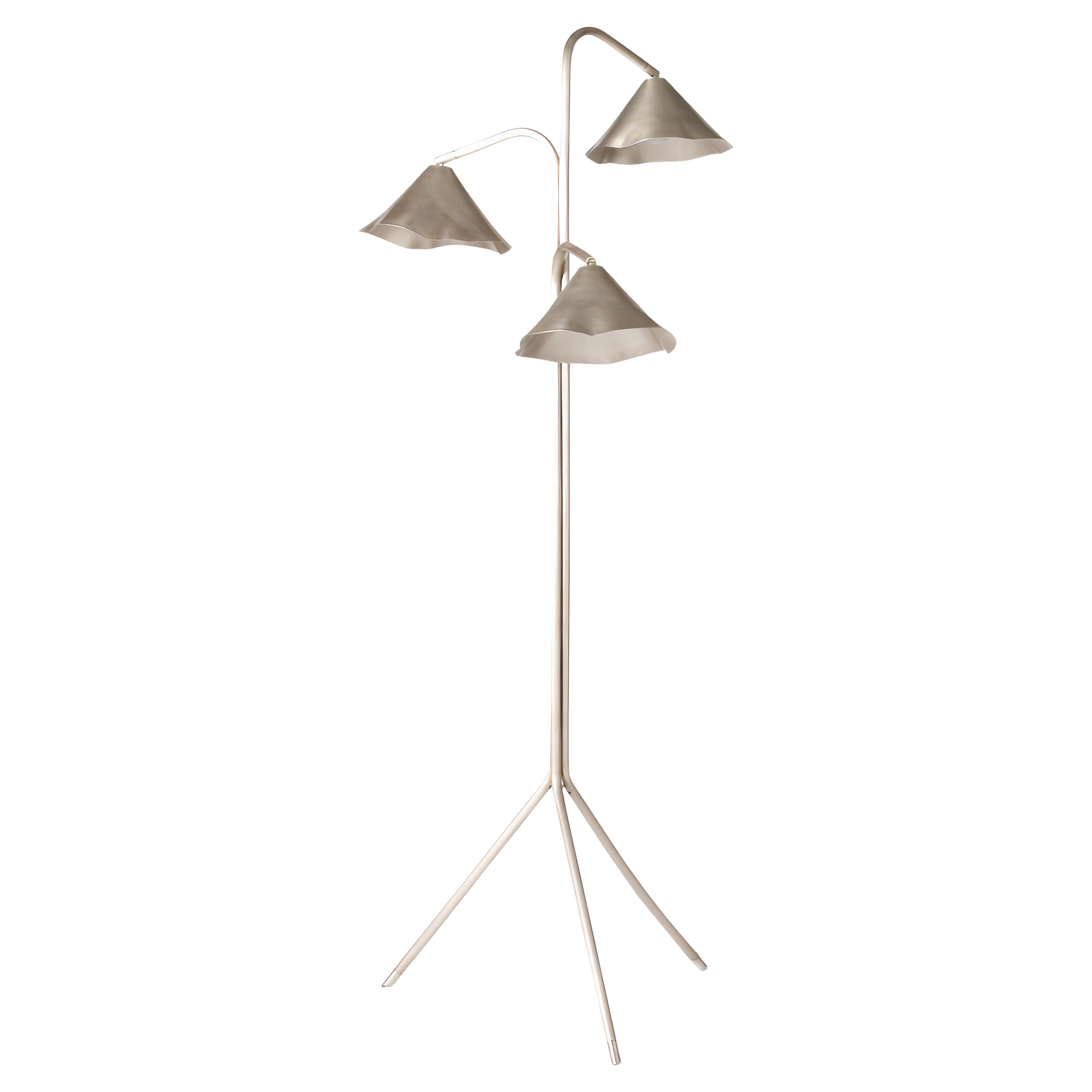 Silver Antica I Floor Lamp by OHLA STUDIO For Sale