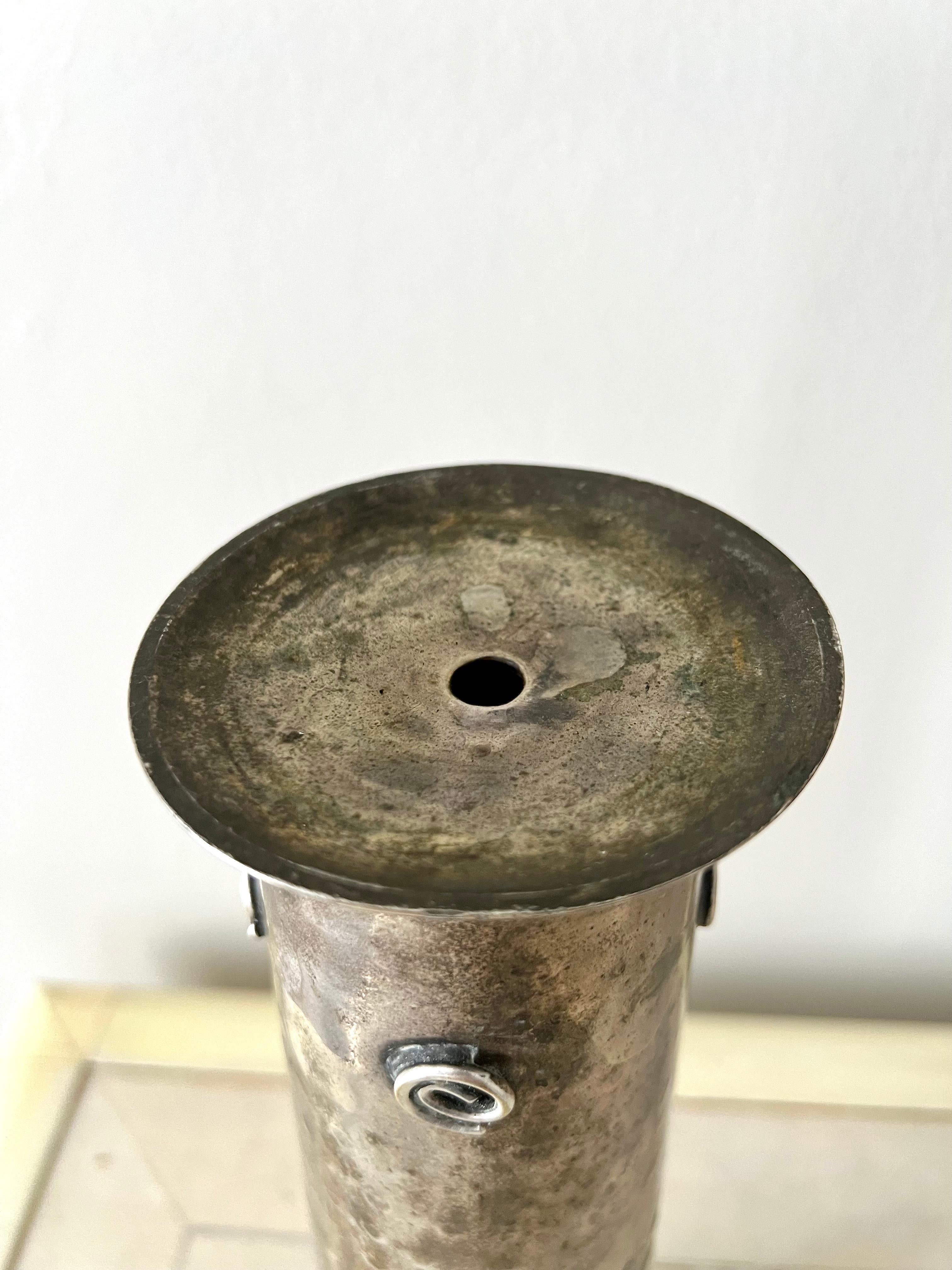 Silver Antique Censer or Incense Tower Burner with Spiral Detail For Sale 4