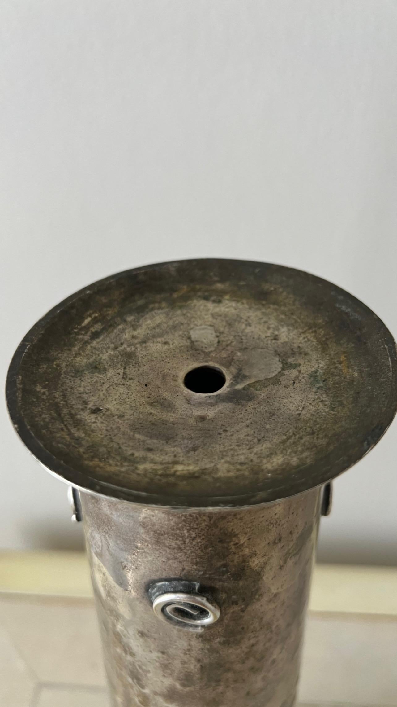 Silver Antique Censer or Incense Tower Burner with Spiral Detail For Sale 7