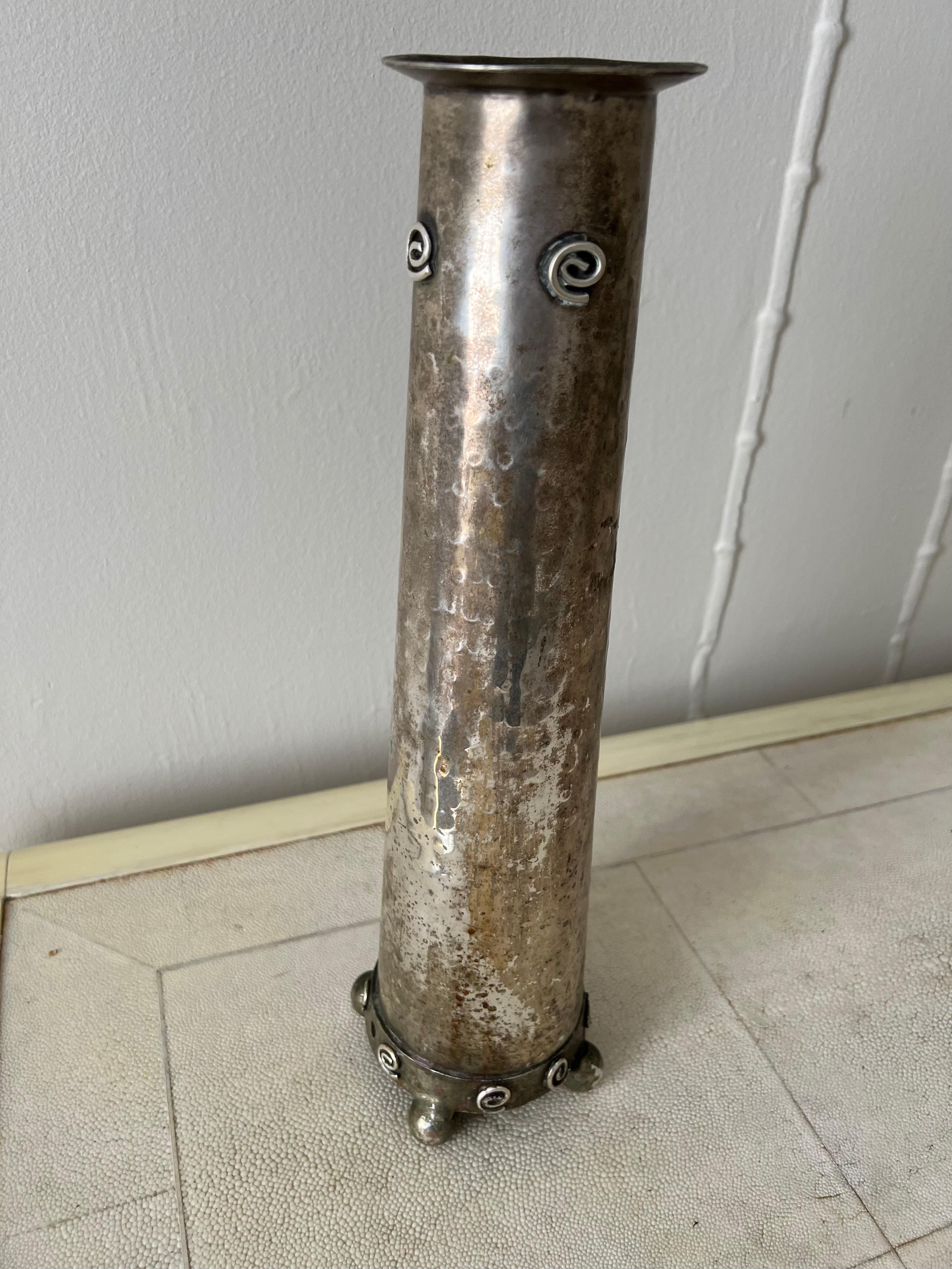 Silver Antique Censer or Incense Tower Burner with Spiral Detail For Sale 2
