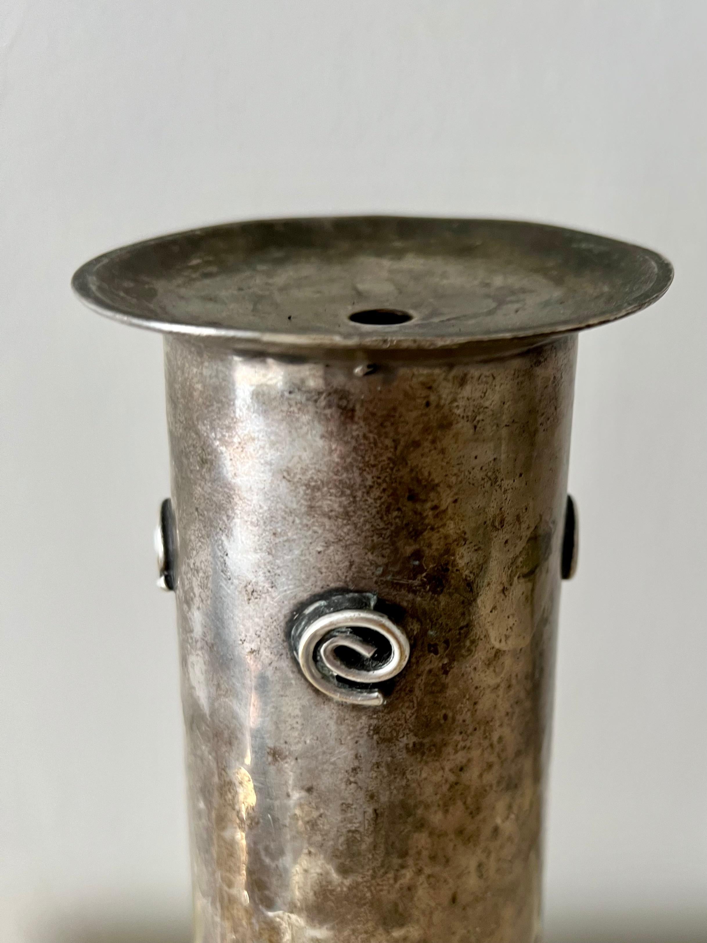 Silver Antique Censer or Incense Tower Burner with Spiral Detail For Sale 3