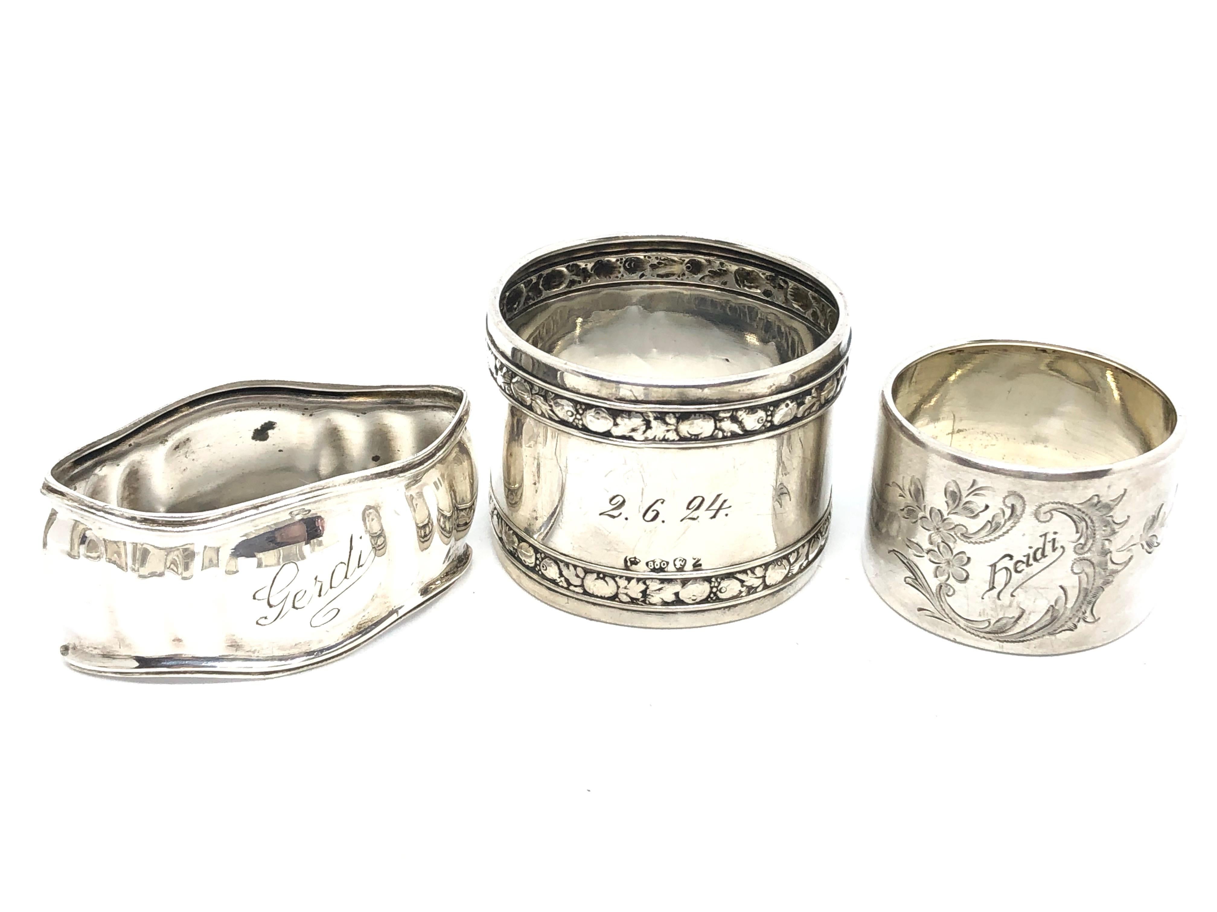 Silver Antique Napkin Rings, a Mixed Set of Ten, Various Makers im Zustand „Gut“ in Nuernberg, DE
