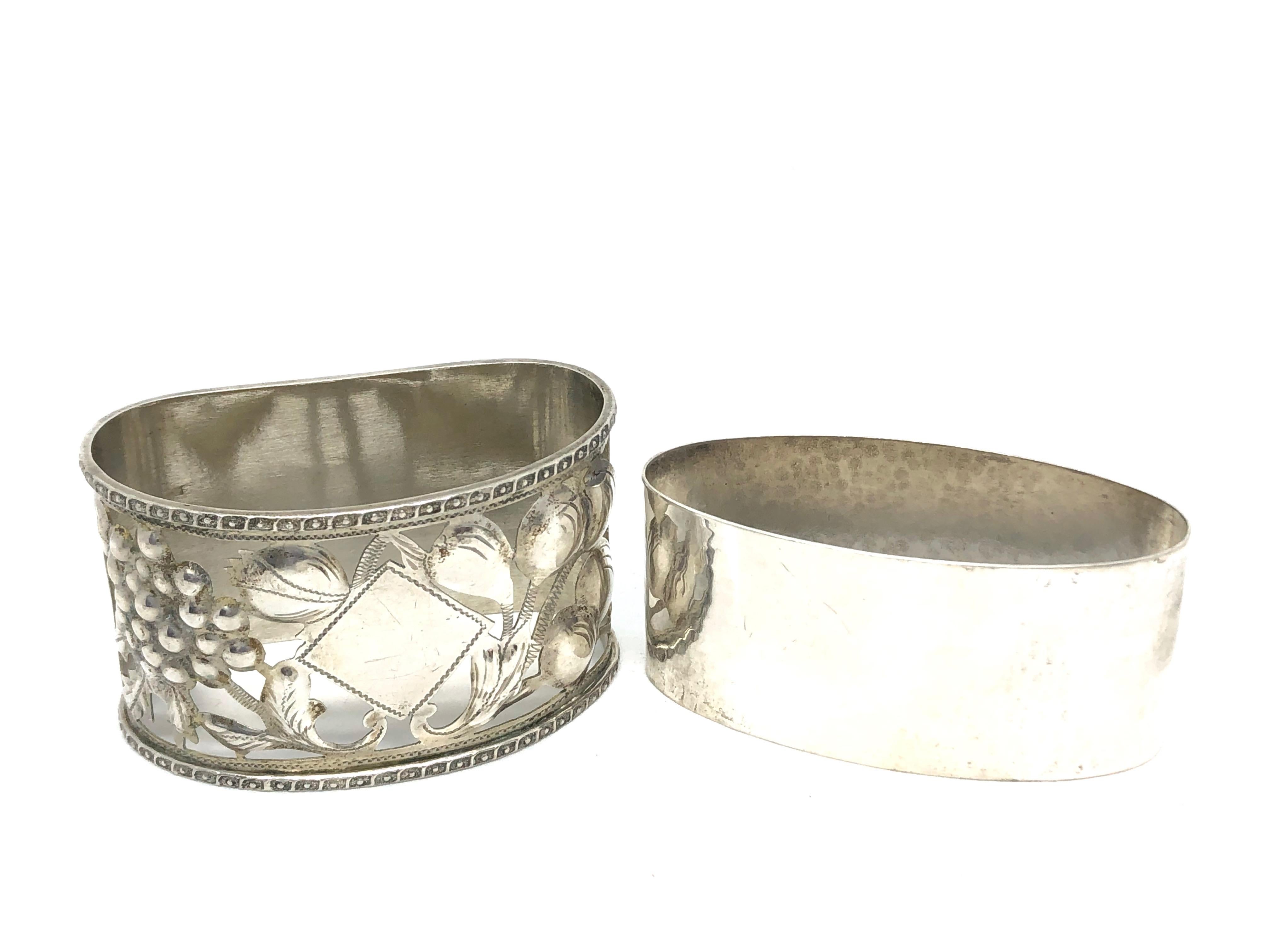 Silver Antique Napkin Rings, a Mixed Set of Ten, Various Makers (20. Jahrhundert)