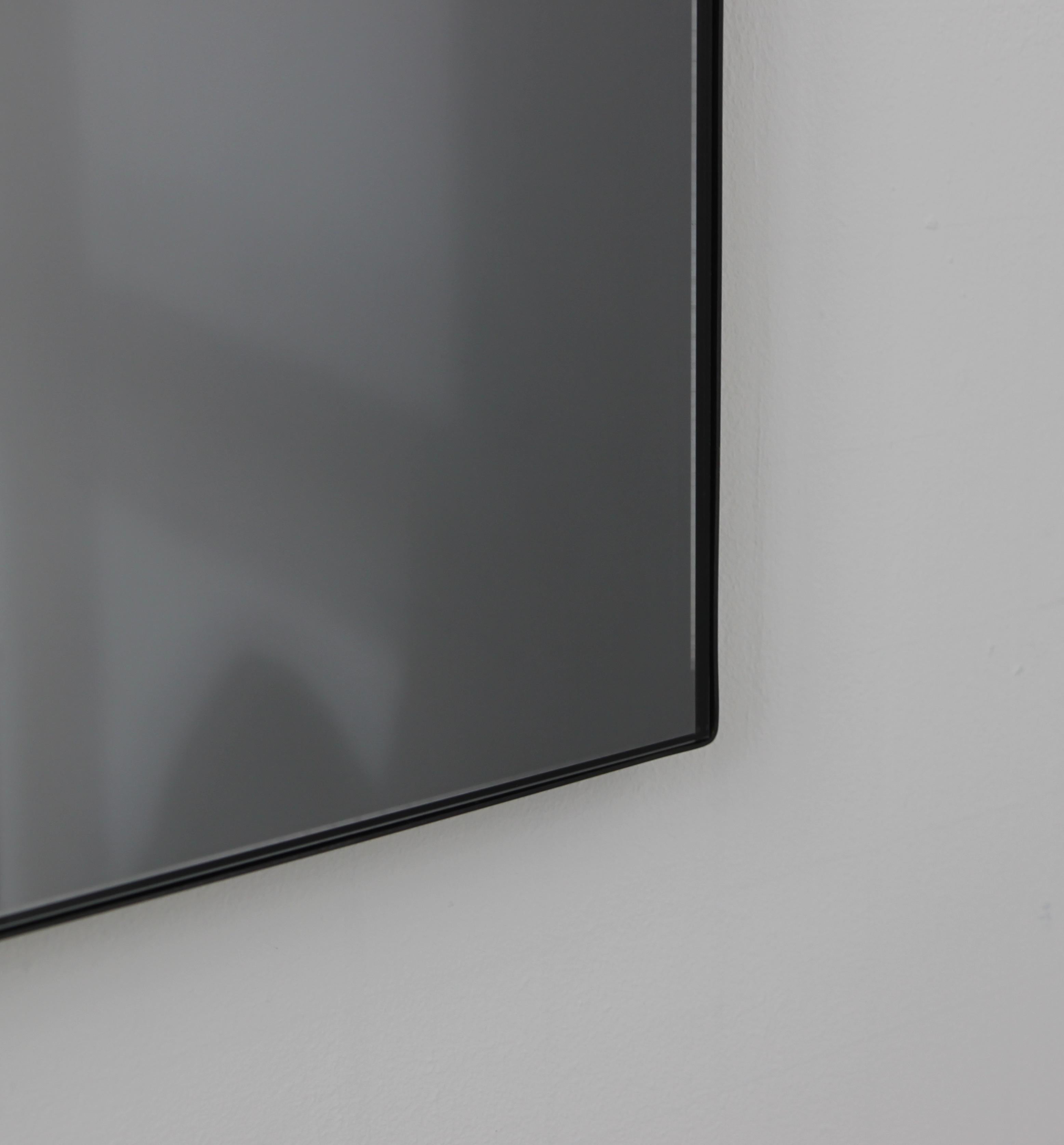 Organic Modern Silver Arcus™ Long Mirror with a Bronze Patinated Frame