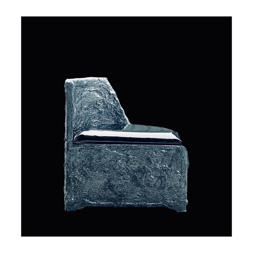 Contemporary SILVER Armchair, 21st Century by Mattia Biagi For Sale