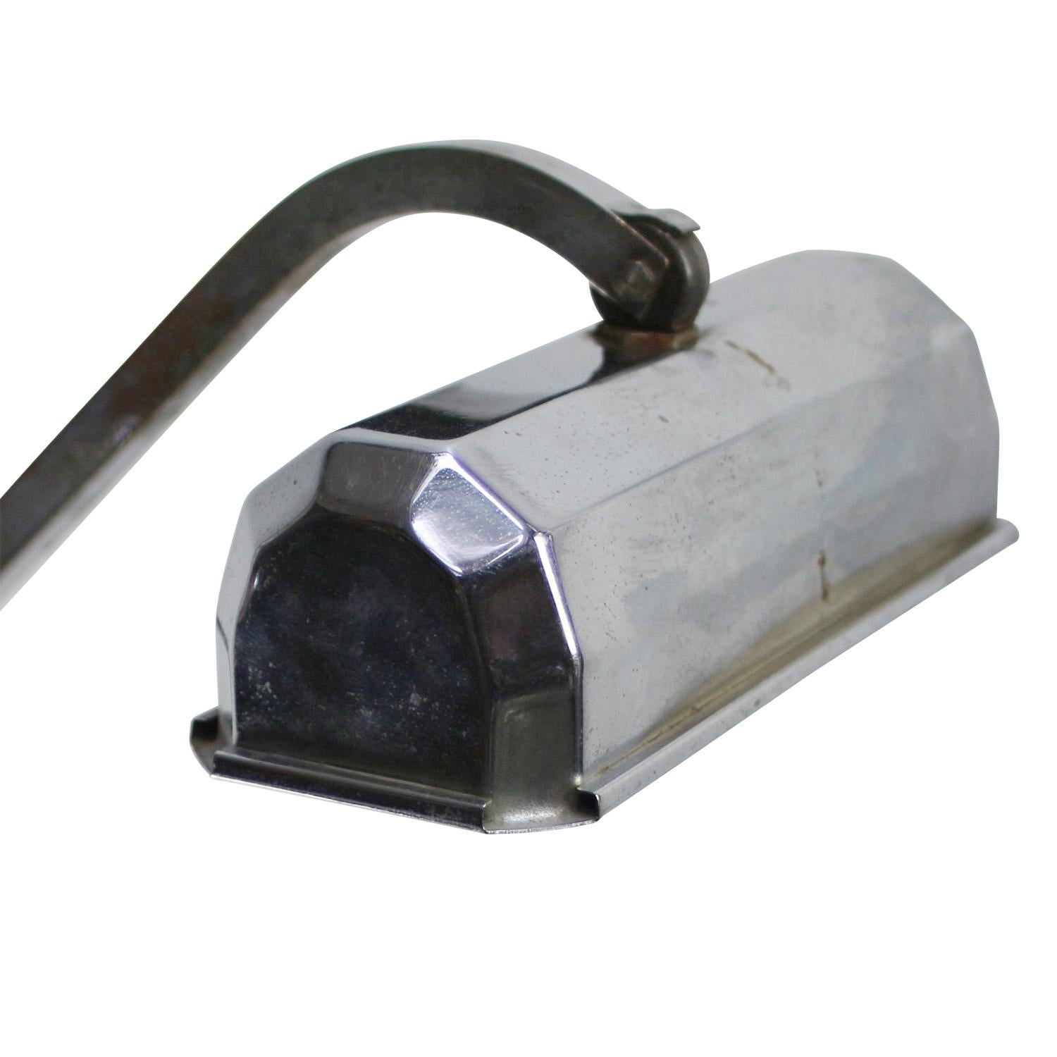 French Silver Art Deco Banker Table Desk Lamp For Sale