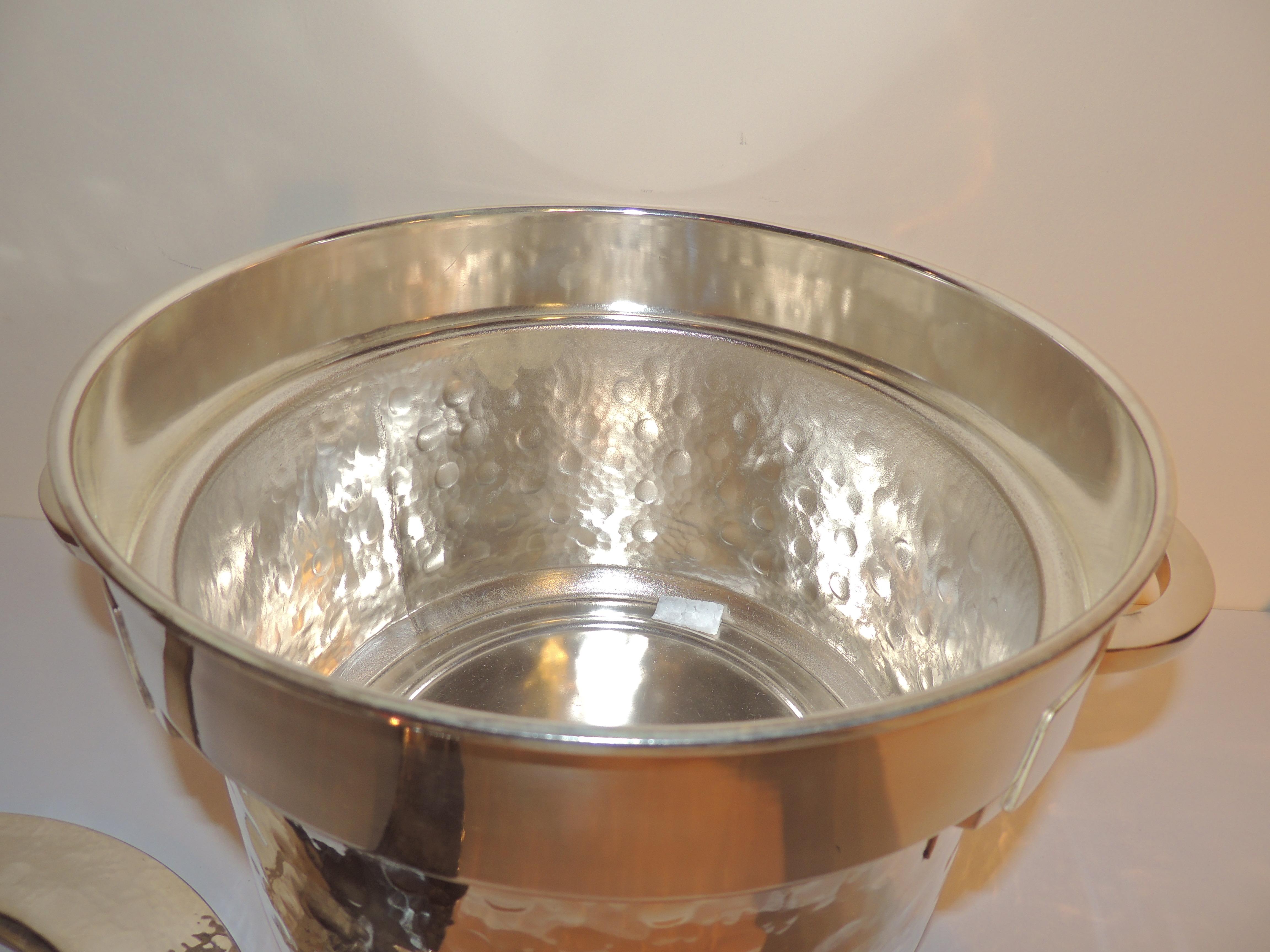 Silver Art Deco Double Champagne Cooler In Good Condition For Sale In Oakland, CA