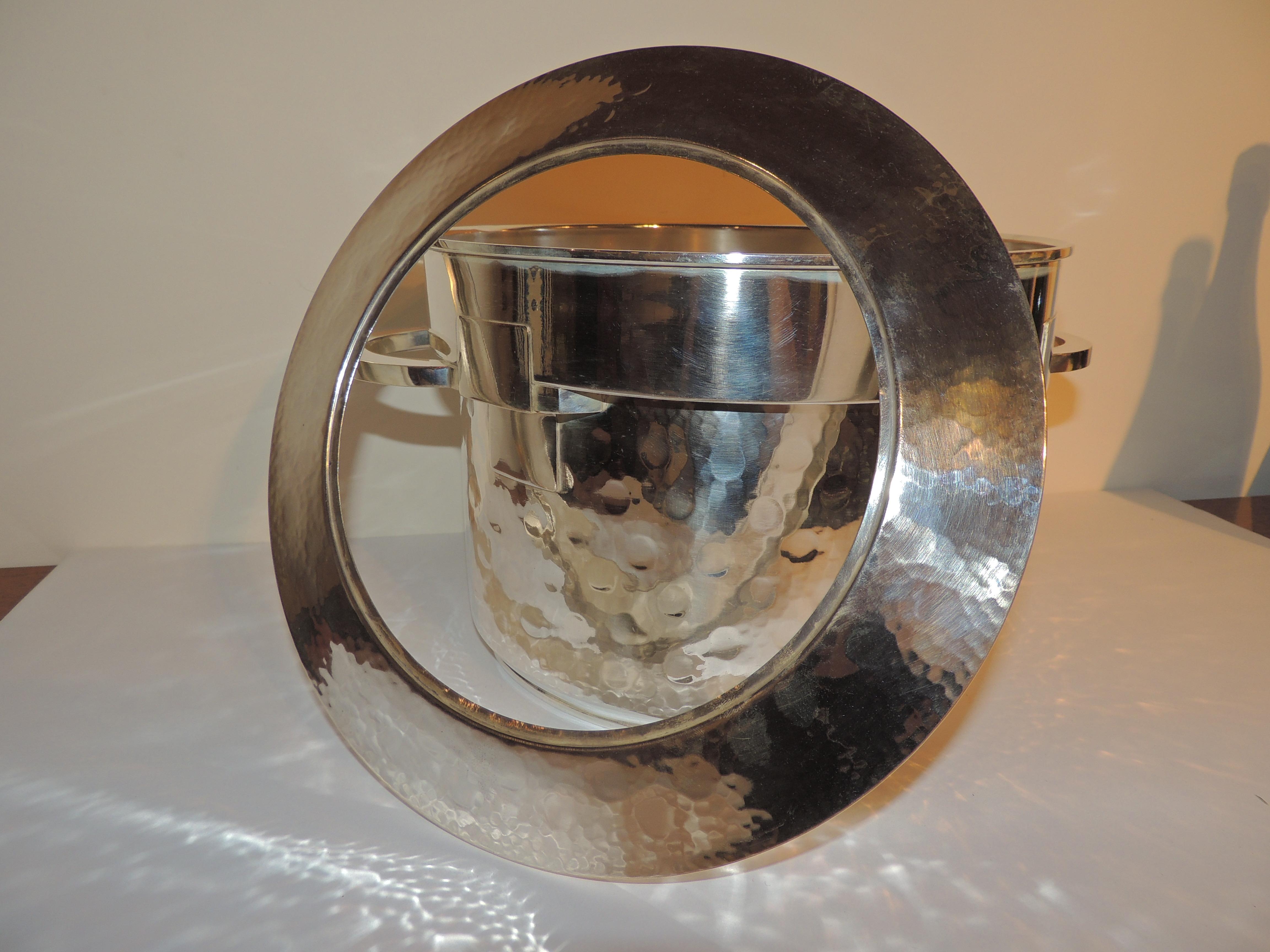 Silver Plate Silver Art Deco Double Champagne Cooler For Sale