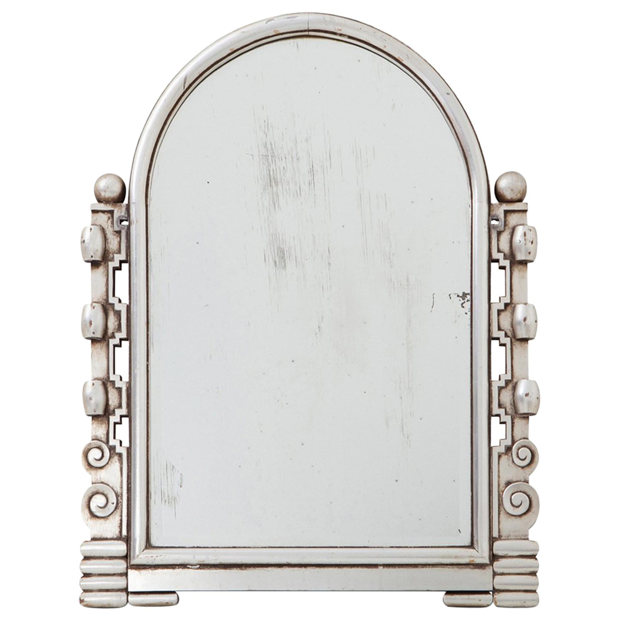 Silver Art Deco Giltwood Mirror, 1930s