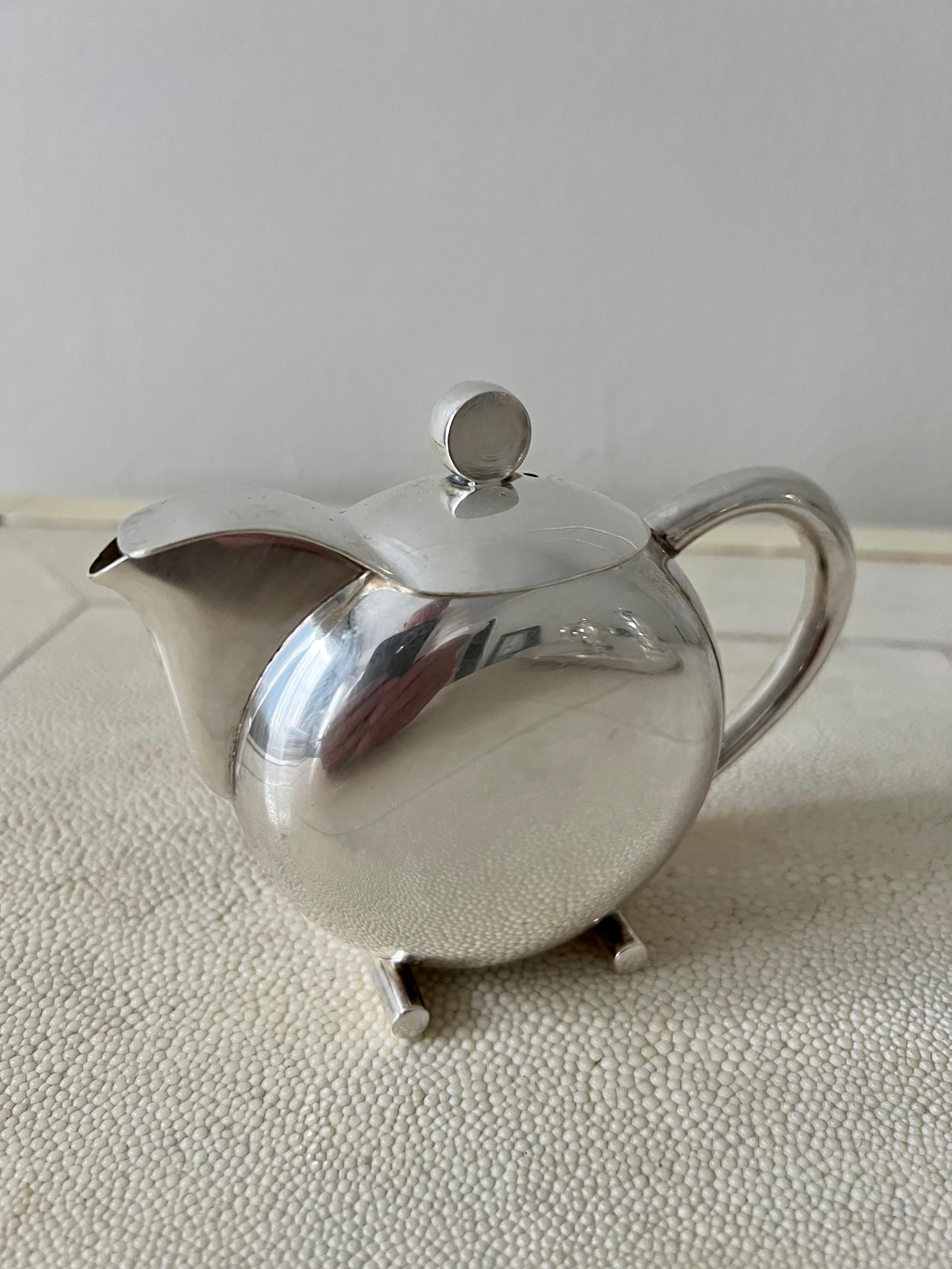 French Silver Plate Art Deco Tea Set in Original Box 5