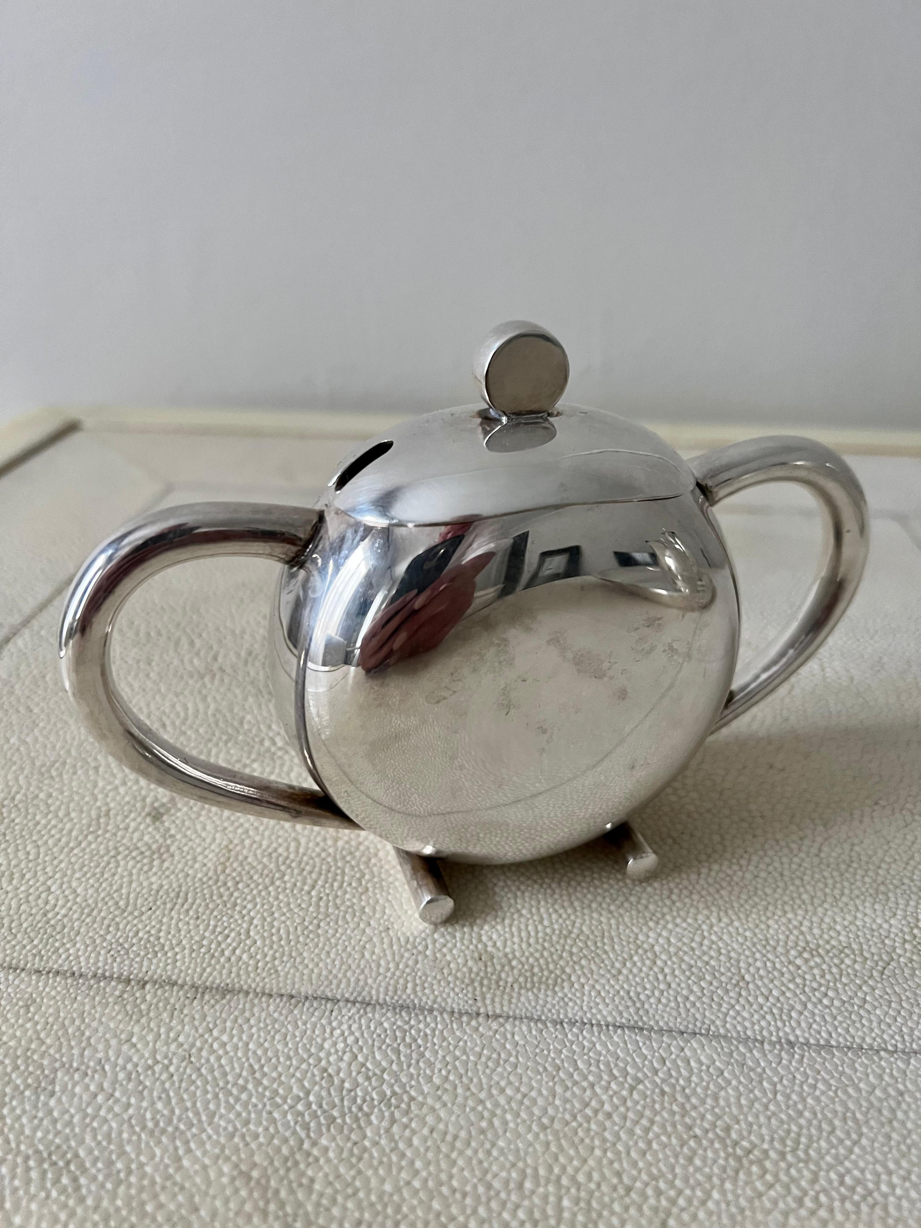 French Silver Plate Art Deco Tea Set in Original Box 6