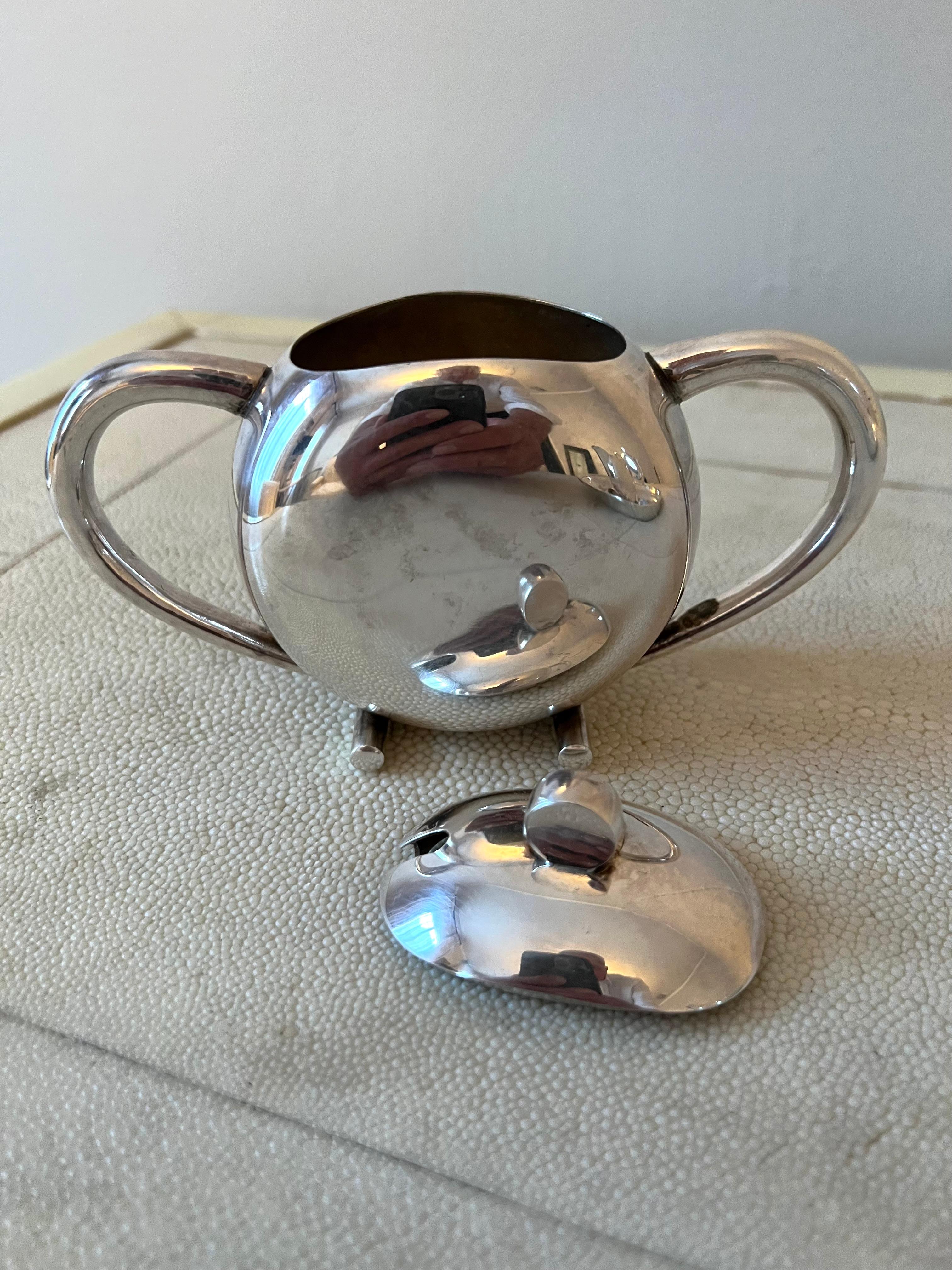 French Silver Plate Art Deco Tea Set in Original Box 14