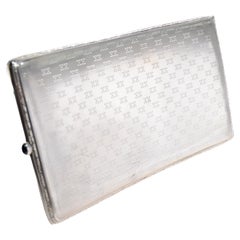 Silver Art Deco Weed Box with Breguet Engine Turned Case 1930's