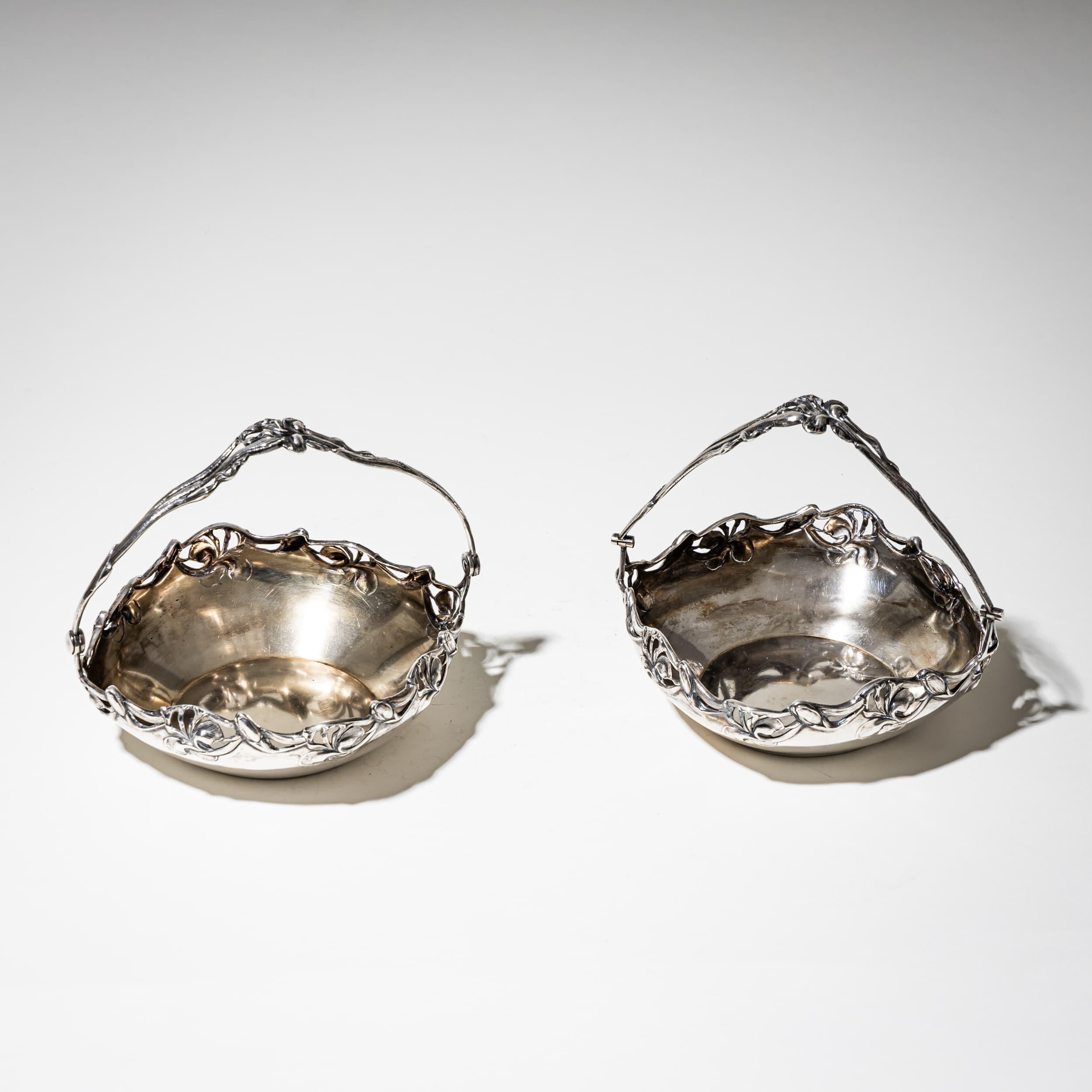 Ciotole Art Nouveau in argento di Wilhelm Binder, inizio XX secolo In condizioni buone in vendita a Greding, DE