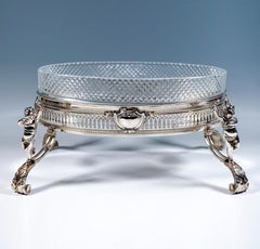 Silver Art Nouveau Centerpiece With High Legs & Plastic Putti, France Circa 1910