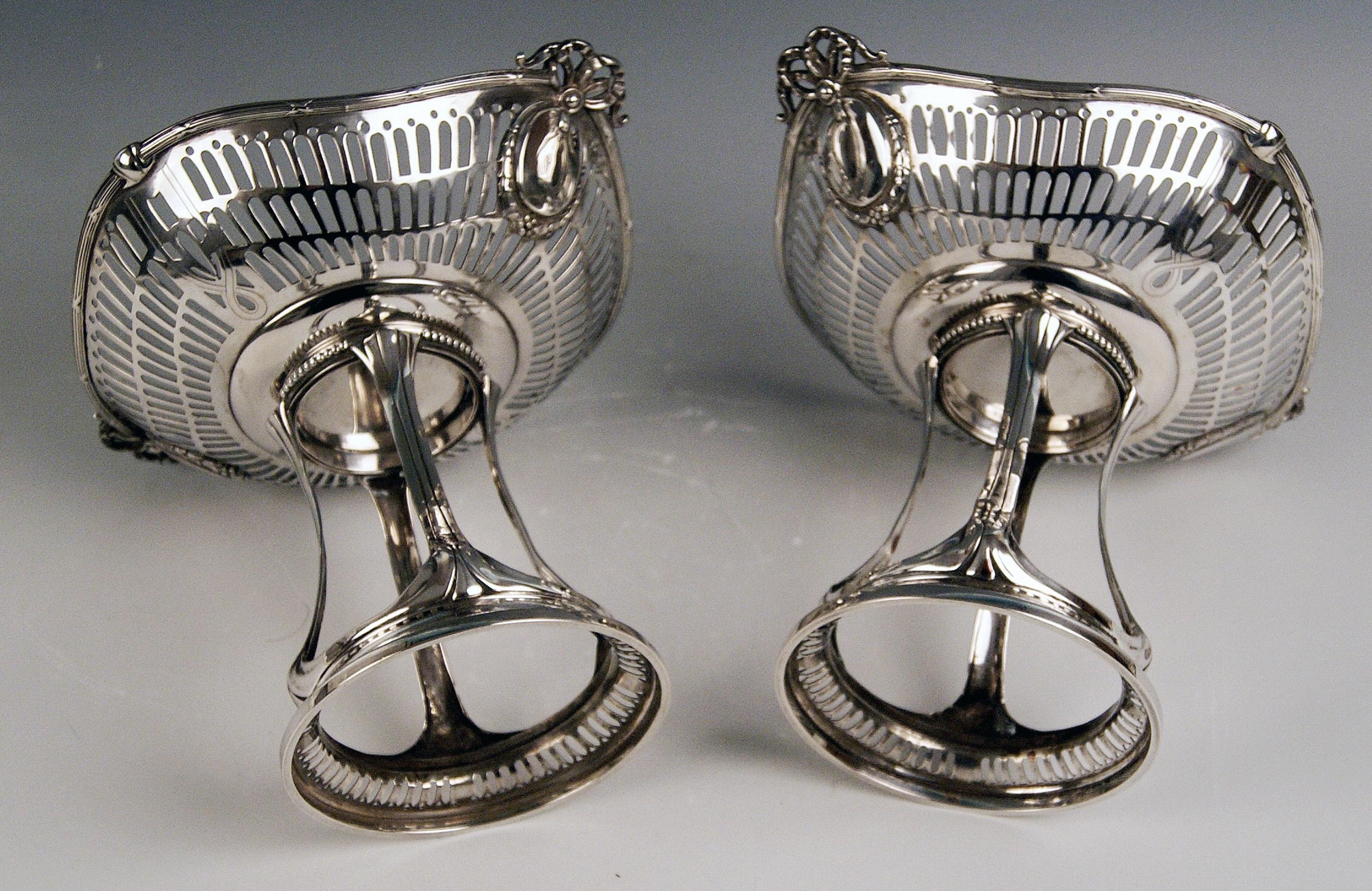 Early 20th Century Silver Art Nouveau Pair of Centrepieces Holders Bruckmann and Sons, Germany 1900 For Sale