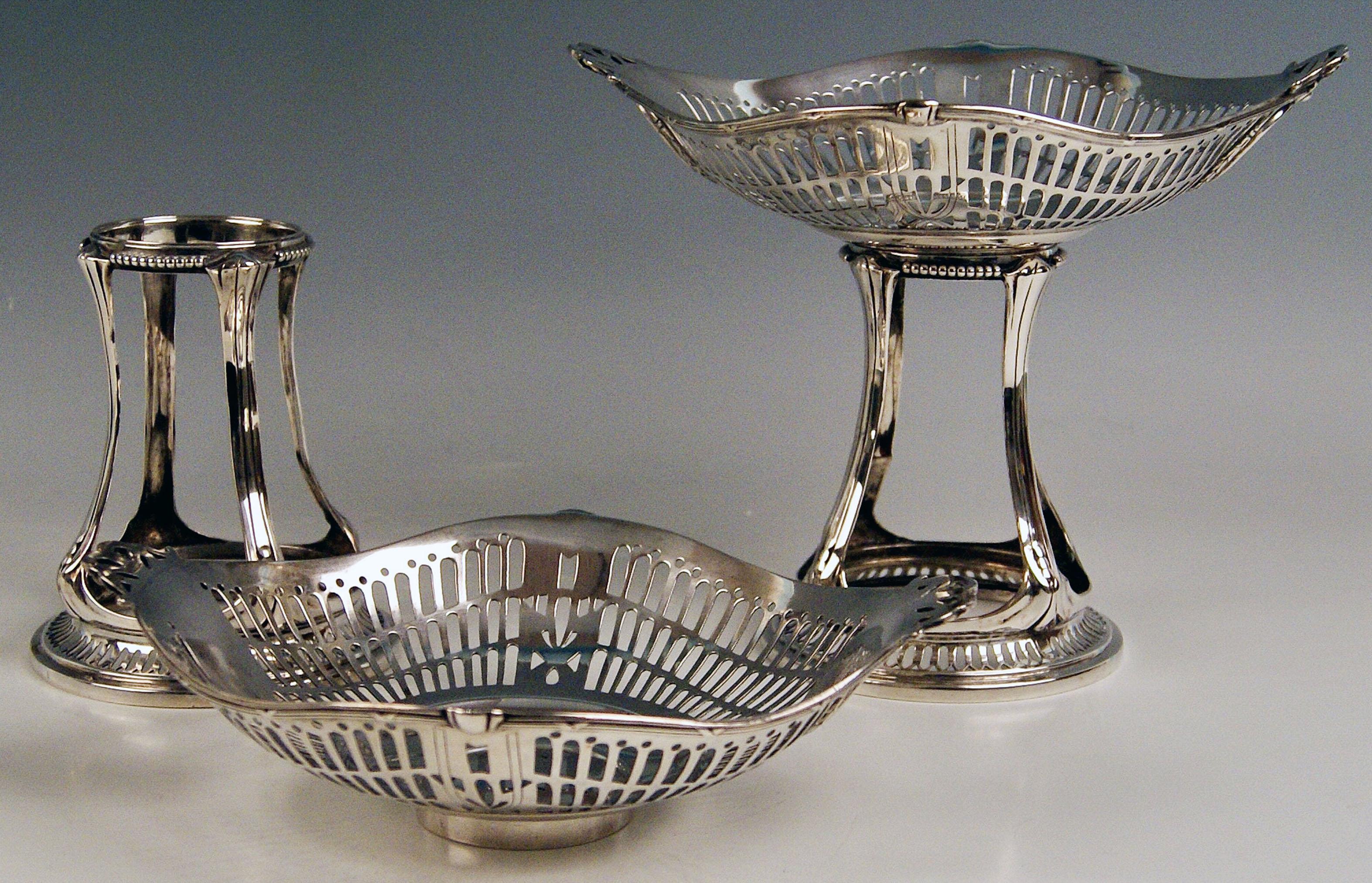 Pareja de centros de mesa de plata Art Nouveau Bruckmann e hijos, Alemania 1900 principios del siglo XX en venta