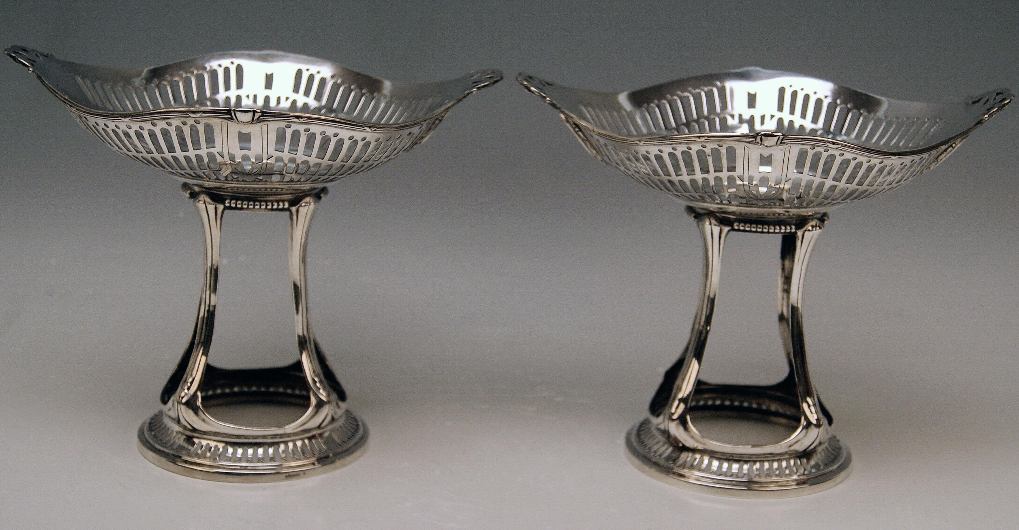 Paire de porte-pieces de centre de table Art nouveau en argent Bruckmann and Sons, Allemagne 1900 en vente 1