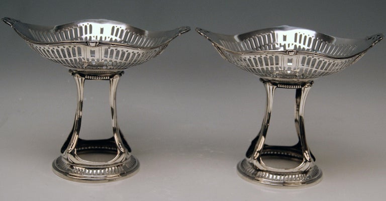 Silver Art Nouveau Pair of Centrepieces Holders Bruckmann and Sons, Germany 1900 For Sale 2