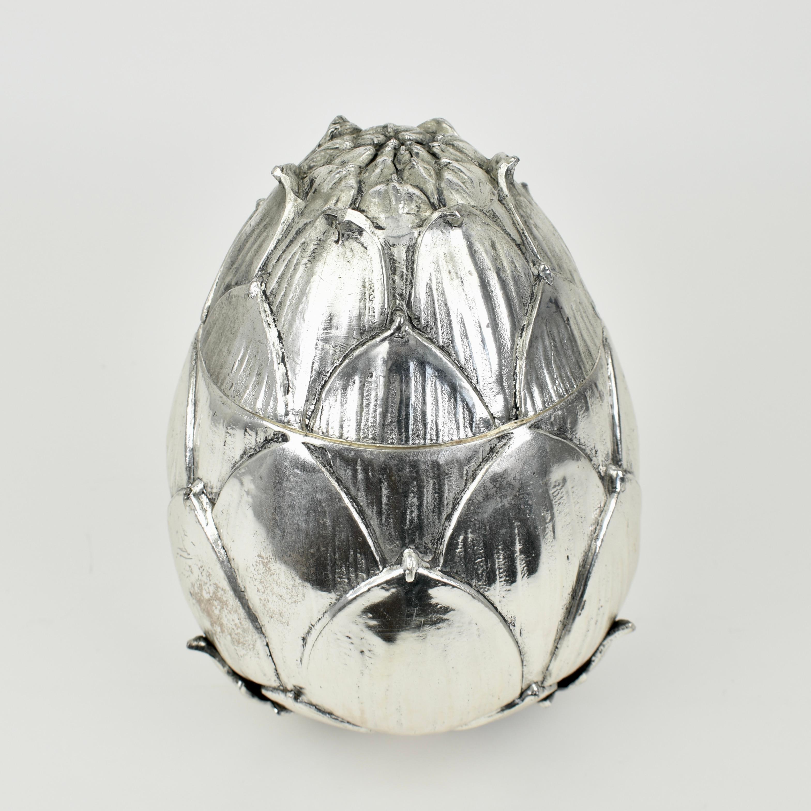 Plated Silver Artichoke Ice Bucket by Mauro Manetti, 1970s For Sale