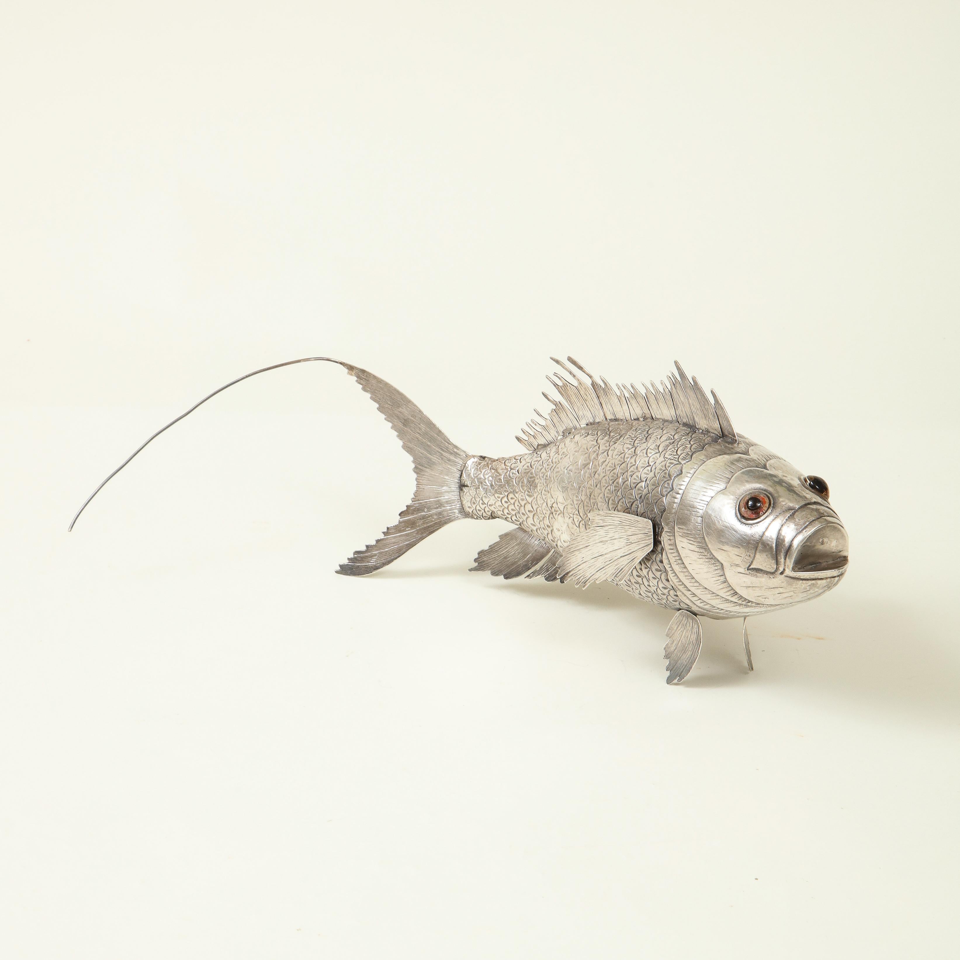 Silver Articulated Model of a Fish 3