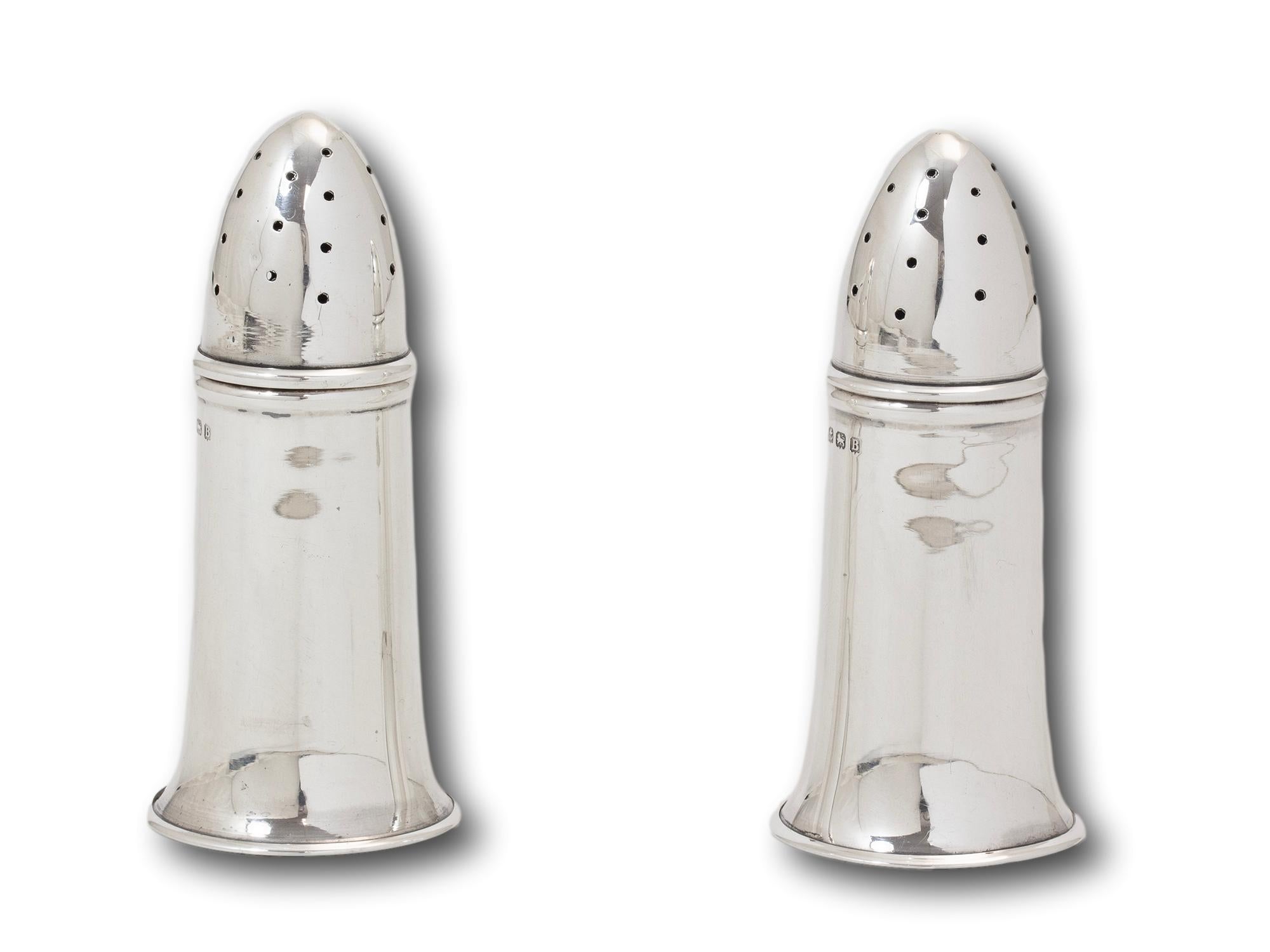Art Deco Silver Artillery Shell Condiment Set