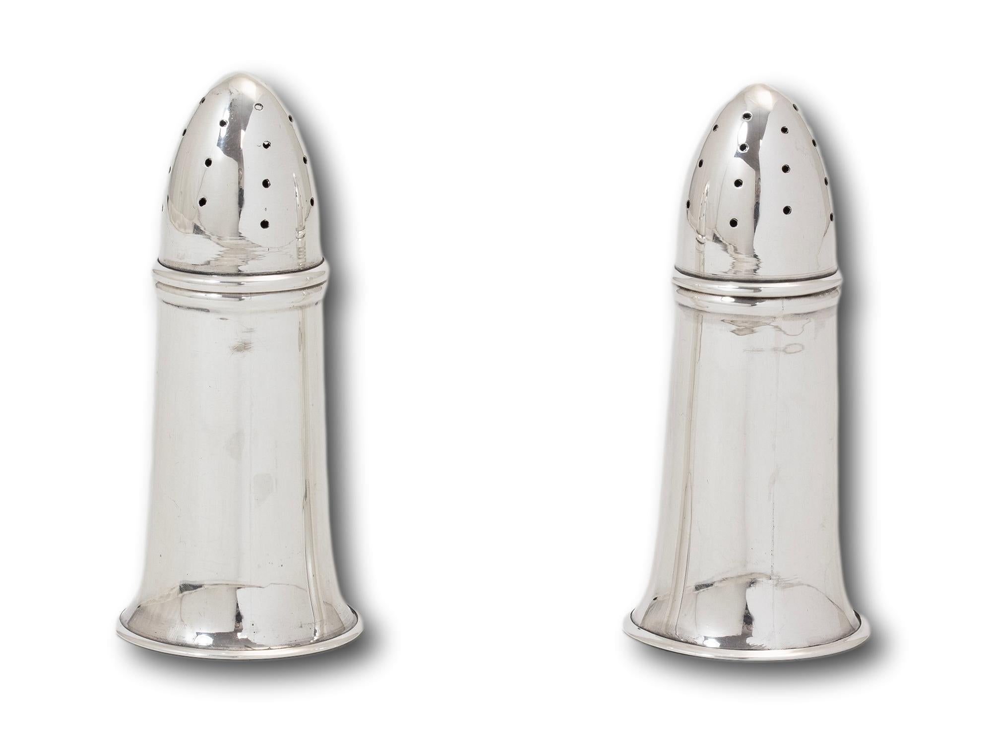 English Silver Artillery Shell Condiment Set