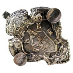 Silver ashtray with Portuguese arms and three D. Luís coin rests