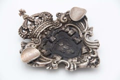 Silver ashtray with two coins of King Luís I of Portugal