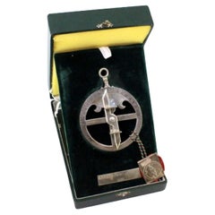 Silver astrolabe commemorating the discoveries with original case