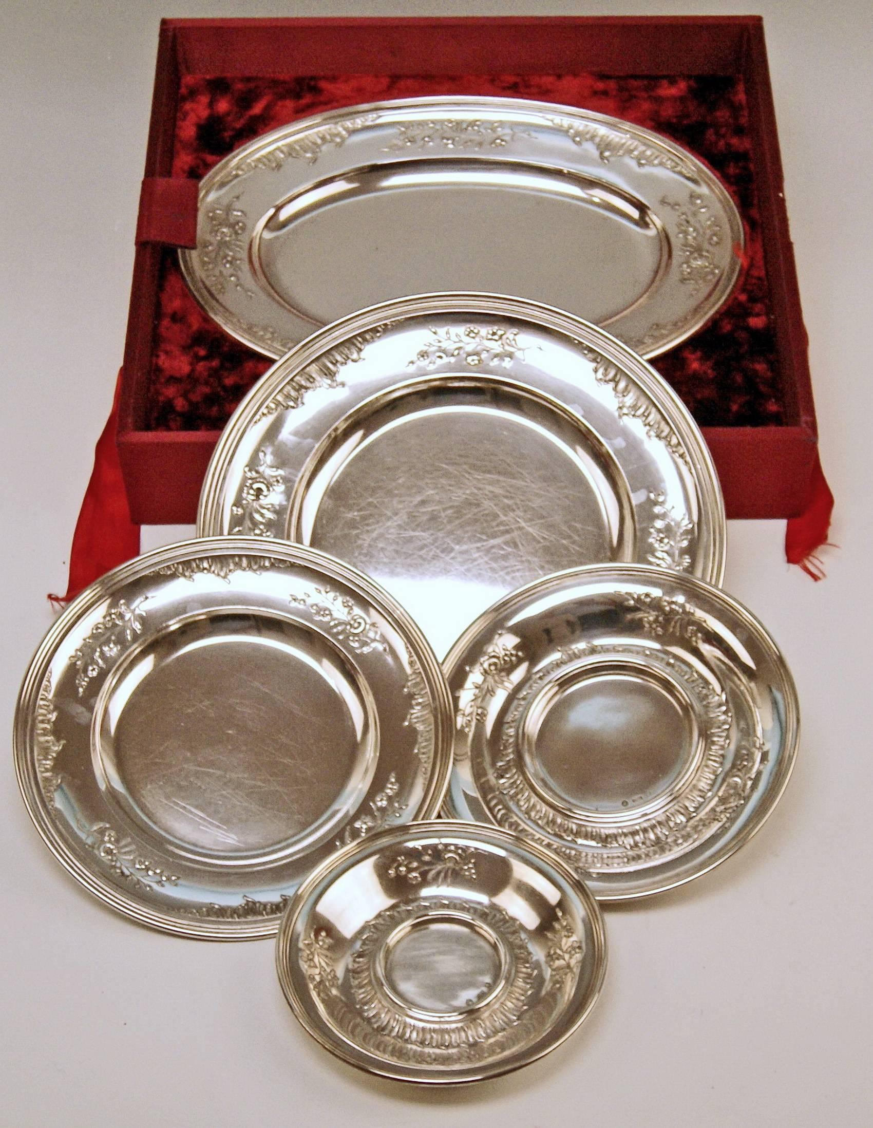 Silver Austria Vienna Set of Dishes Countess Sandizell-Lamberg by Klinkosch 6