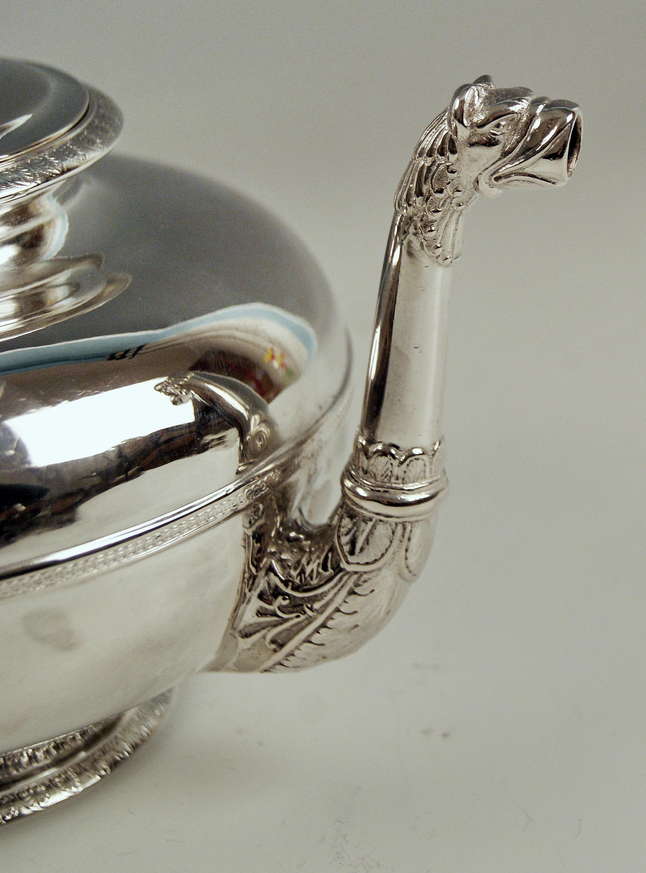 Early 19th Century Silver Austria Vienna Tea Pot Biedermeier Period by Christian Sander Made 1829