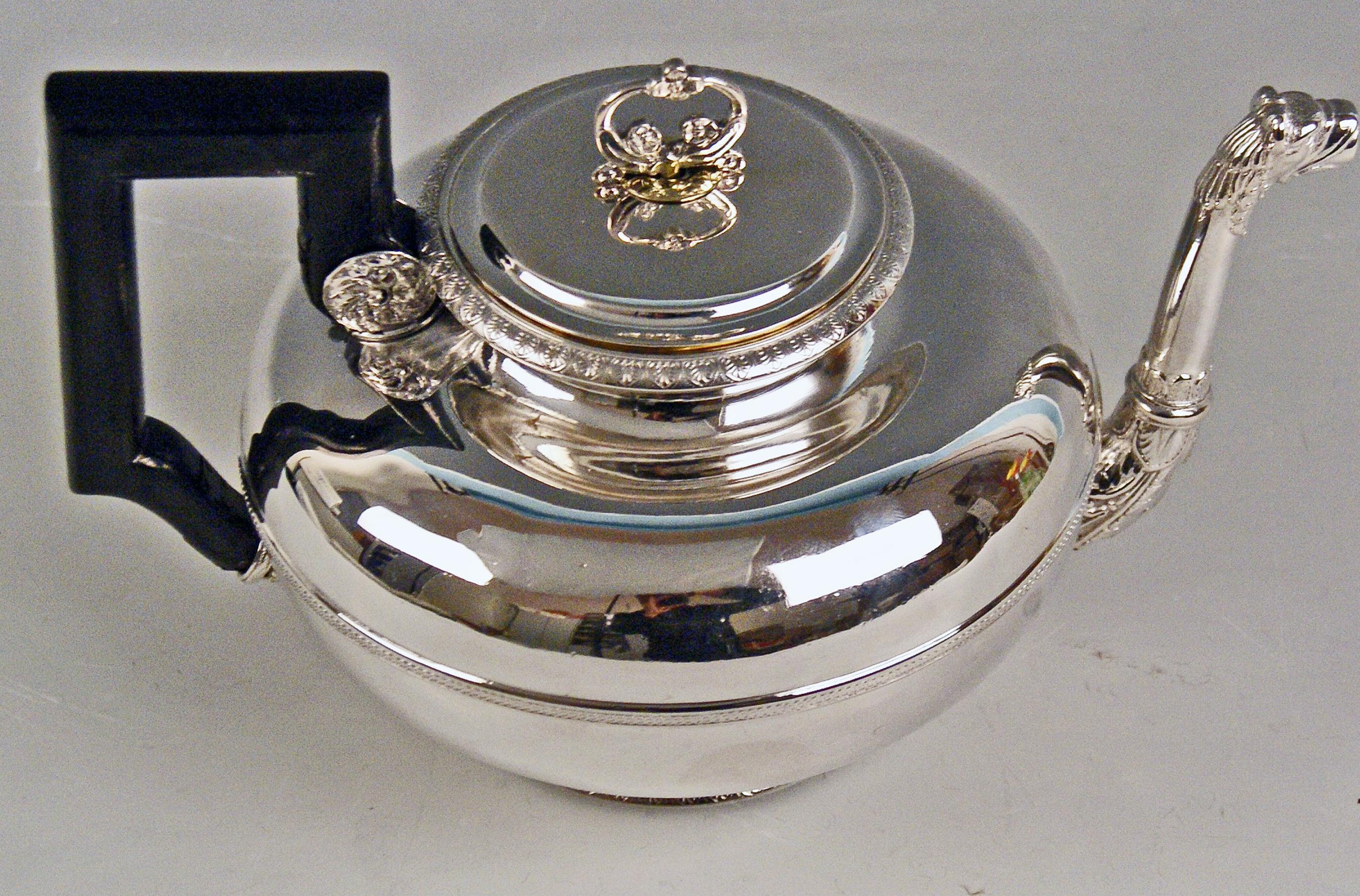 Silver Austria Vienna Tea Pot Biedermeier Period by Christian Sander Made 1829 1