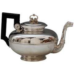 Antique Silver Austria Vienna Tea Pot Biedermeier Period by Christian Sander Made 1829