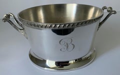Silver Planter or Bucket with B Monogram