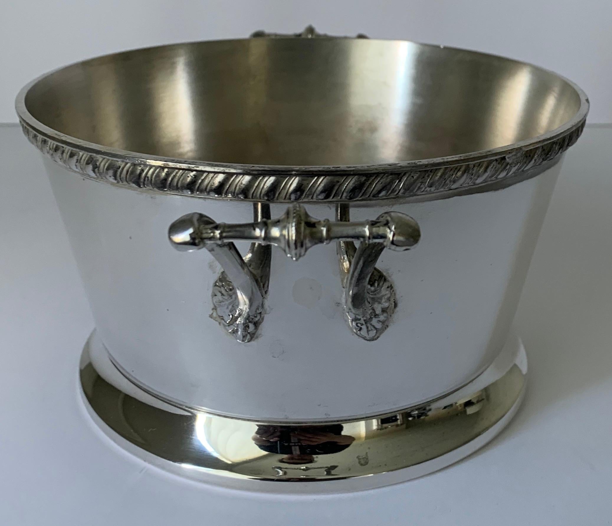 American Silver Planter or Bucket with B Monogram For Sale