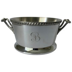 Silberne Silber Pflanzgefäße oder Bucket mit B-Monogramm