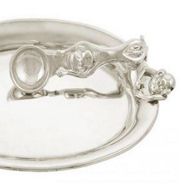 Contemporary Silver Baby Plate (Spoon Included) by John Landrum Bryant For Sale