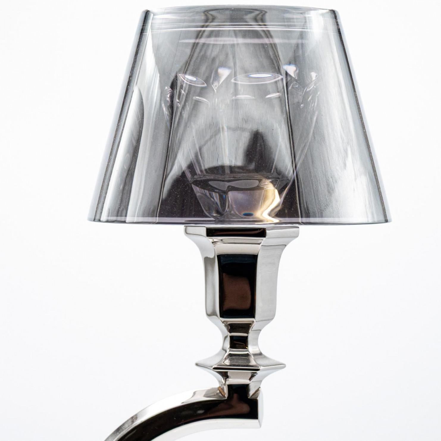 Portacandele in argento Baccarat Harcourt Our Fire a due braccia Philippe Starck, Francia In condizioni buone in vendita a Rijssen, NL