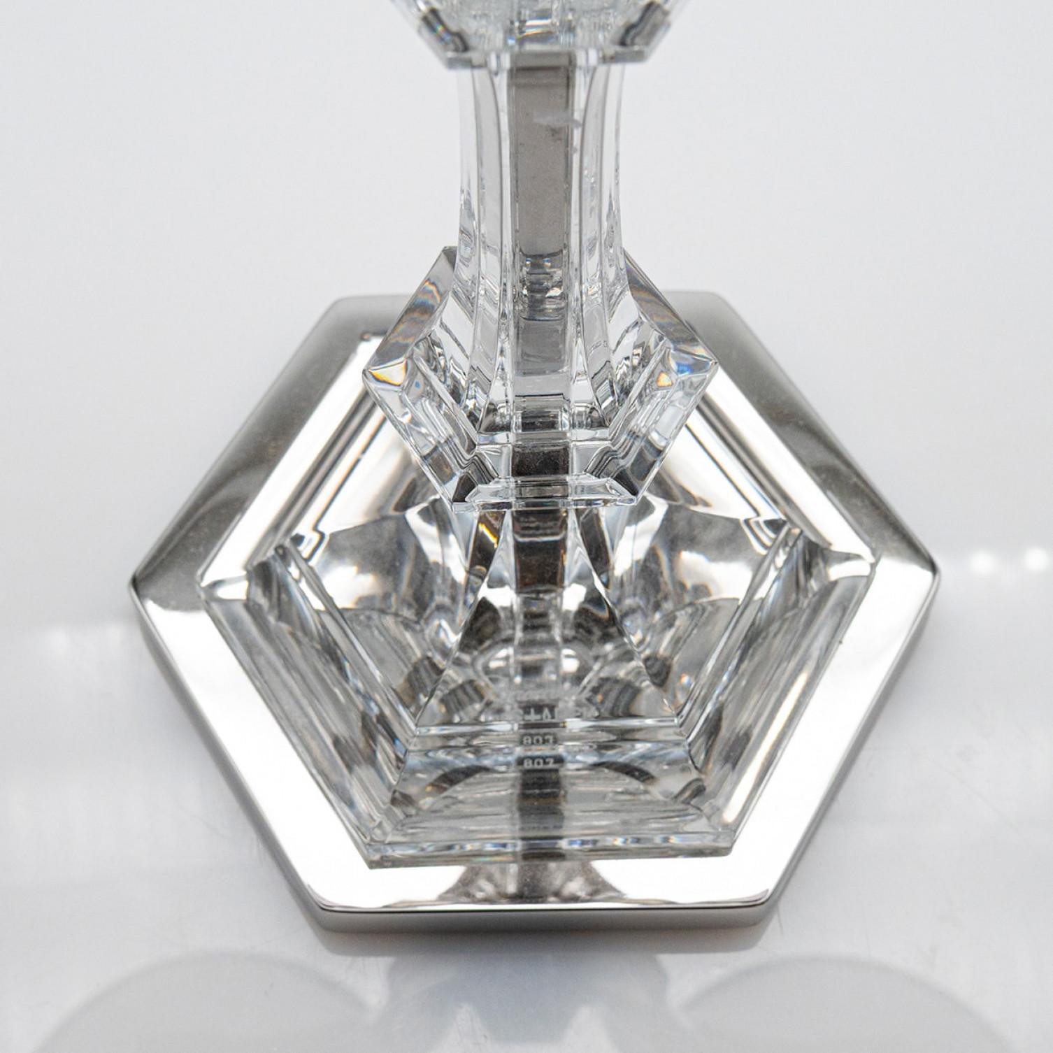 XXI secolo e contemporaneo Portacandele in argento Baccarat Harcourt Our Fire a due braccia Philippe Starck, Francia in vendita