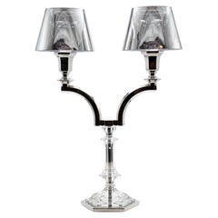 Silver Baccarat Harcourt Our Fire Candle Holder Two Arms Philippe Starck, France