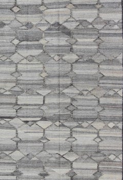 Hand-Woven Kilim Rug by Keivan Woven Arts, Modern Wool Design 7'9 x 9'9